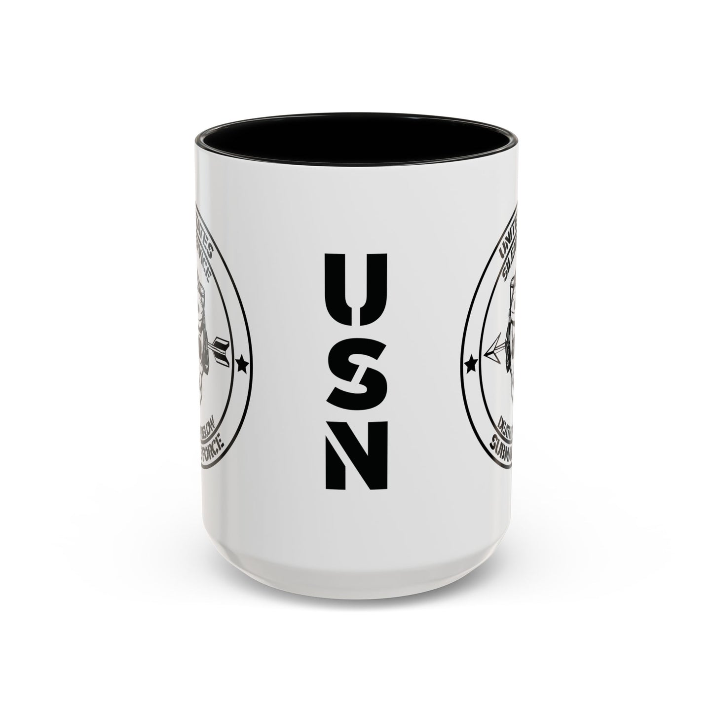 US Navy Submarine Force Silent Service Death From Below Sailor Skull Accent Coffee Mug