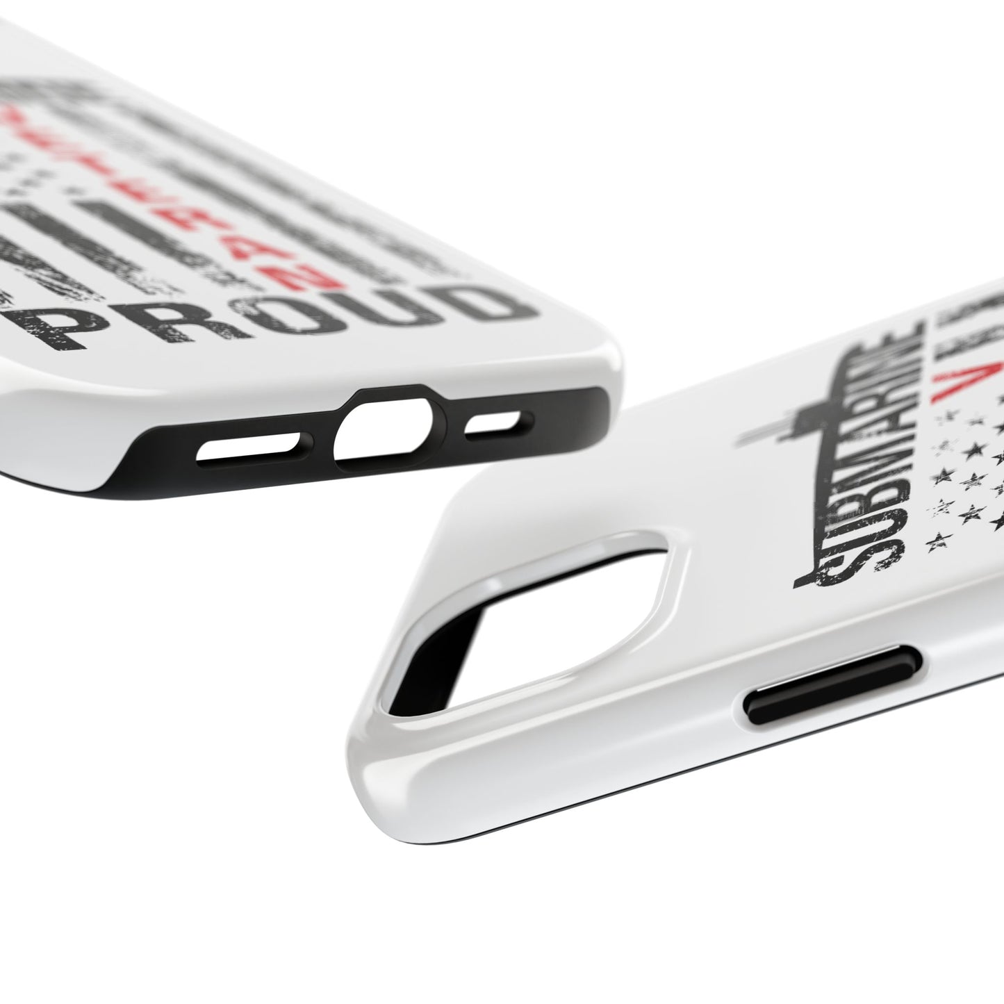 Submarine Veteran Proud Distressed White Flag White Tough iPhone Case