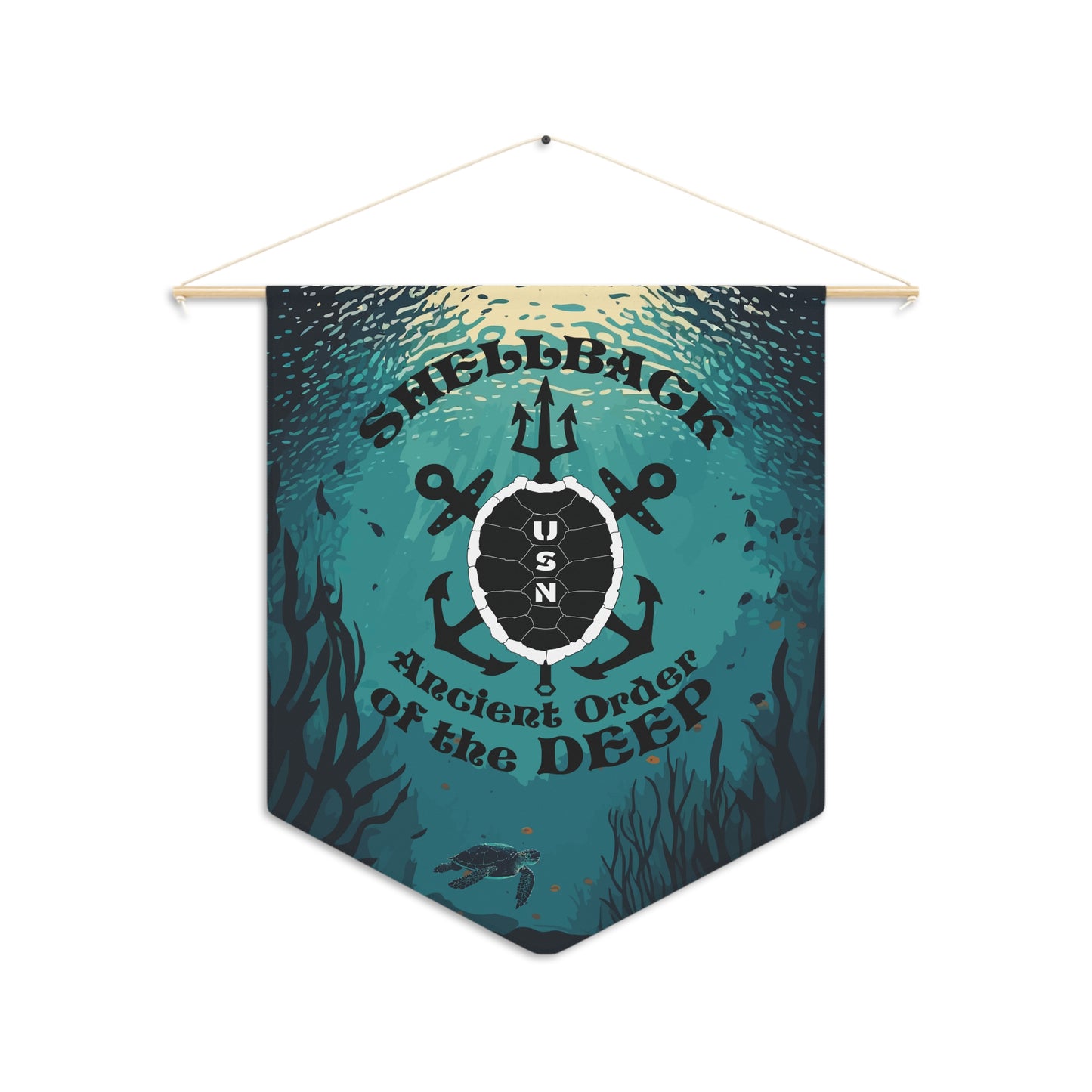 USN Shellback Ancient Order of the Deep Equator Crossing the Line Pennant
