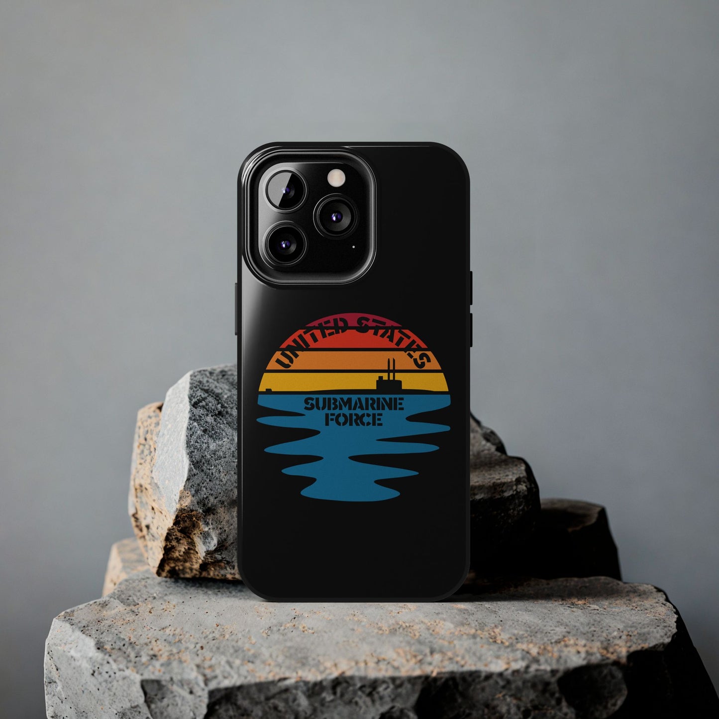 Sunset United States Submarine Force Half Moon Black Tough iPhone Case