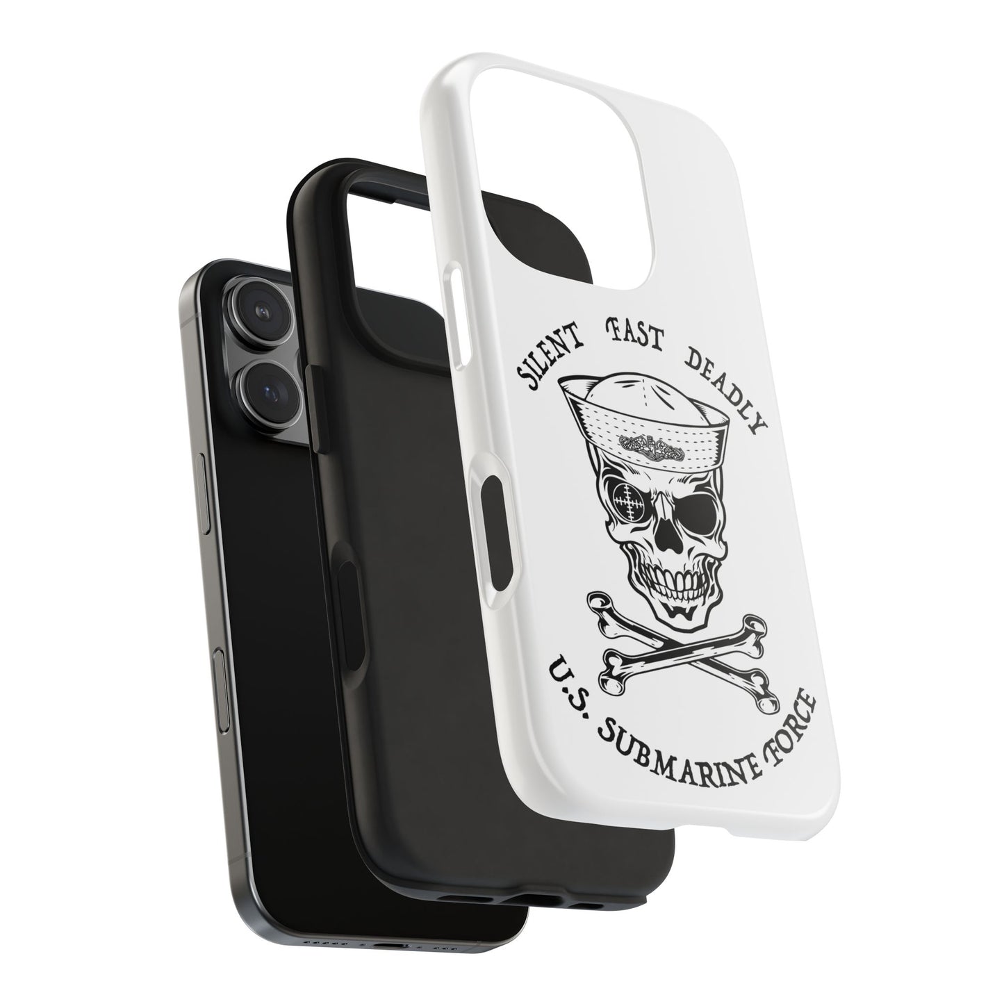 U.S. Submarine Force Skull & Crossbones Sailor with Dolphins White Tough iPhone Case