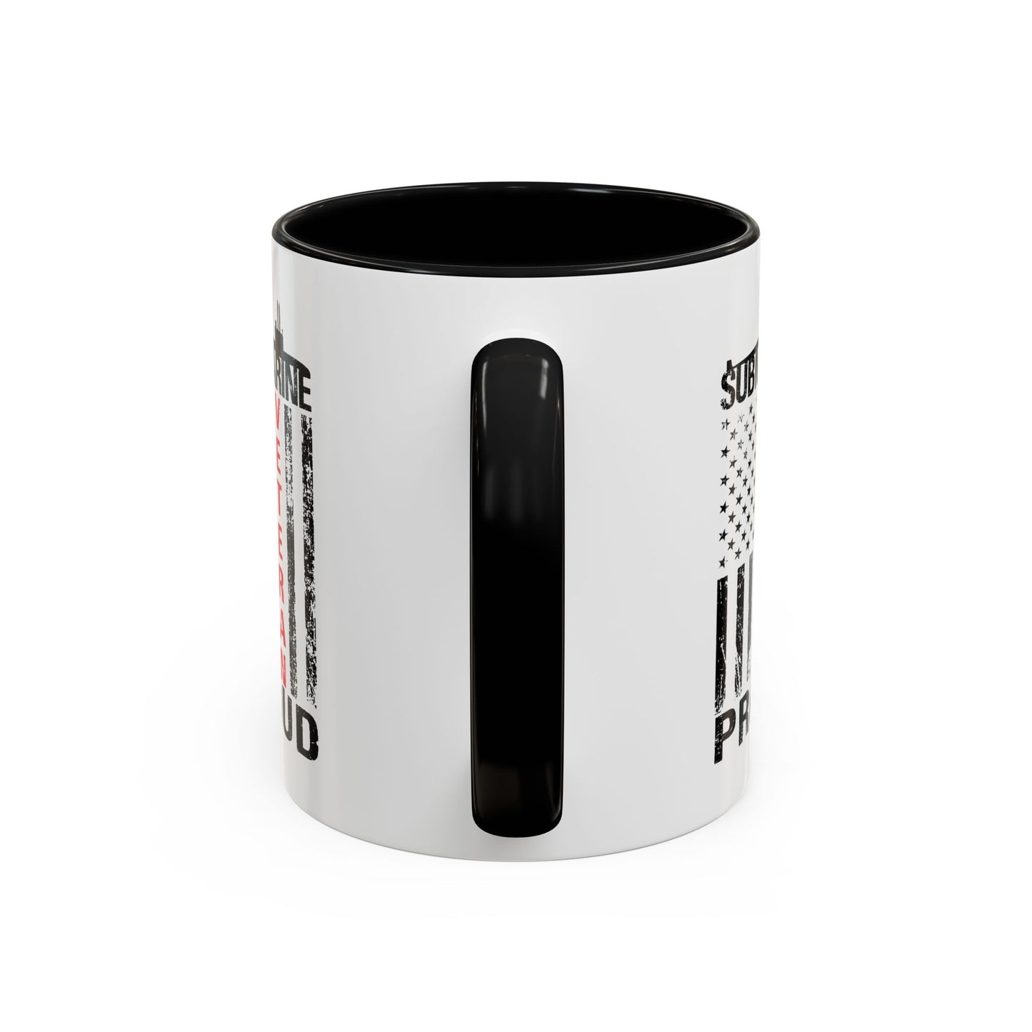 United States Navy Submarine Force Veteran Proud Silent Service USA Distressed Flag Accent Coffee Mugs