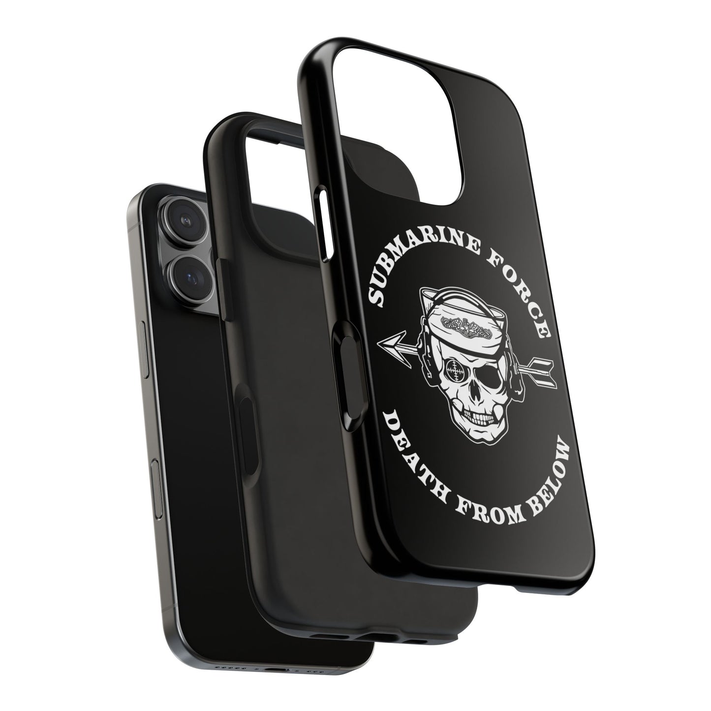 United States Submarine Force Silent Service Death From Below Submarine Sailor Skull Tough Black iPhone Case