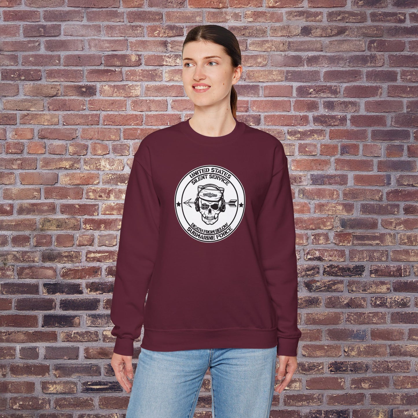 United States Submarine Force Silent Service Death From Below Unisex Heavy Blend™ Crewneck Sweatshirt