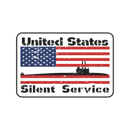 United States Silent Service Submarine Force Distressed American Flag Desk Mat