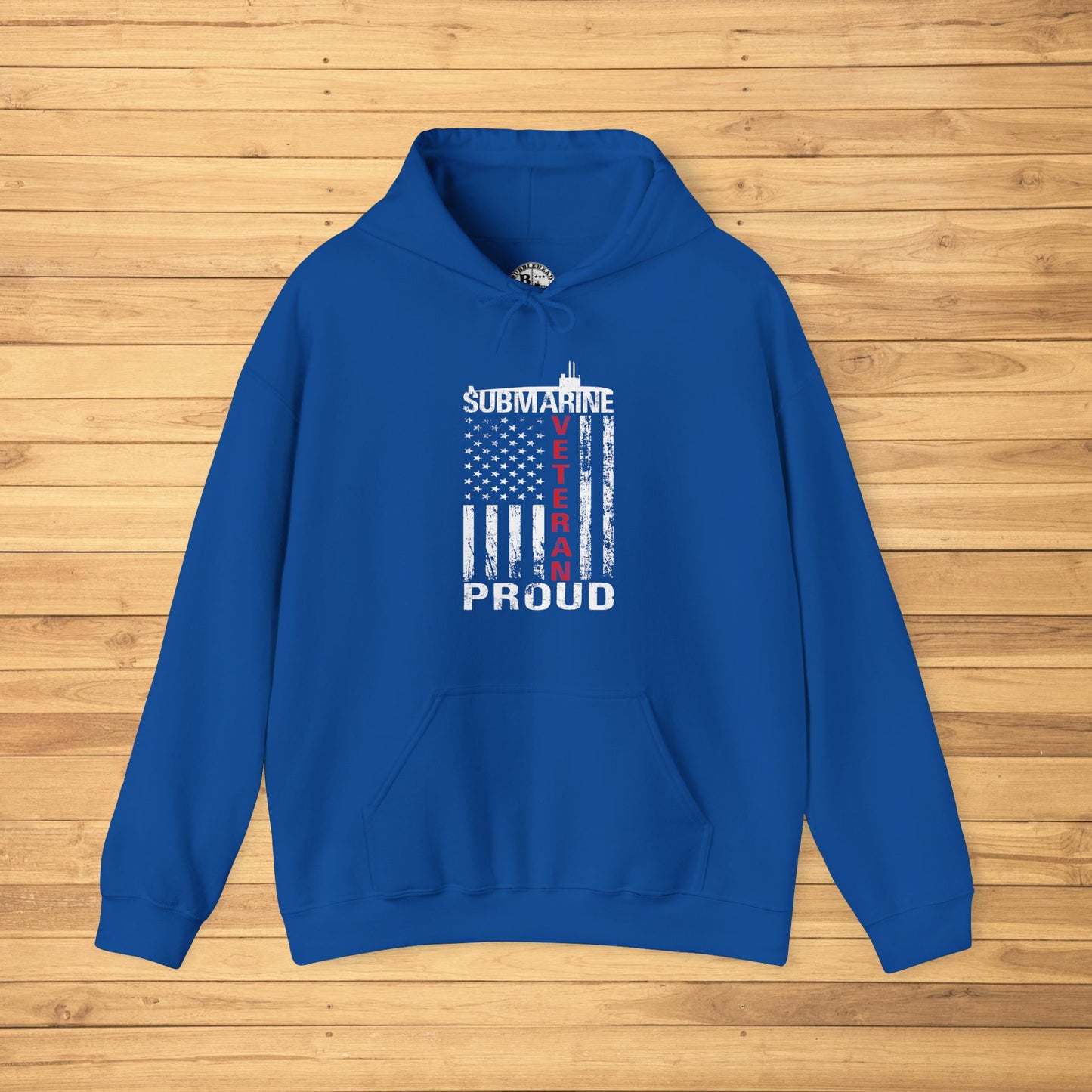 Submarine Veteran Proud Distressed USA Flag with Submarine Unisex Heavy Blend™ Hooded Sweatshirt