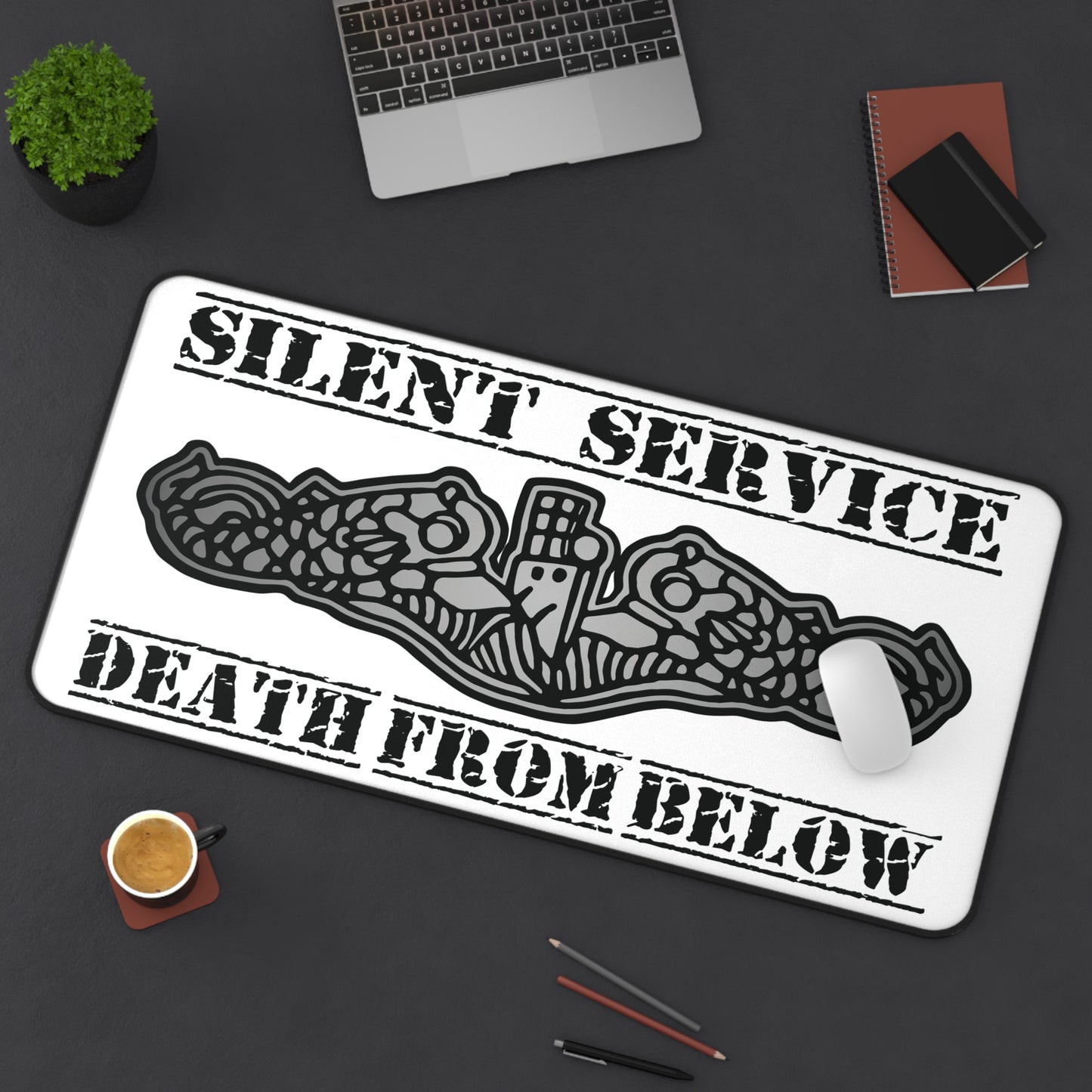 US Submarine Force Silver Dolphins Silent Service Death From Below Desk Mat