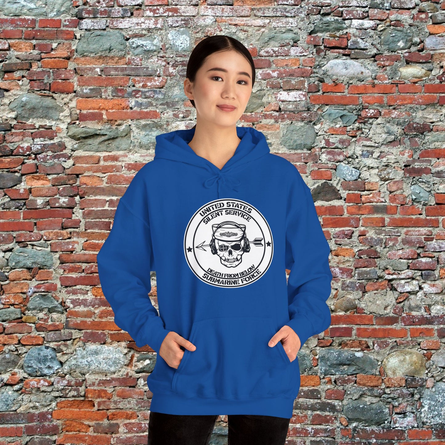 United States Submarine Force Silent Service Death From Below Unisex Heavy Blend™ Dark Hooded Sweatshirt