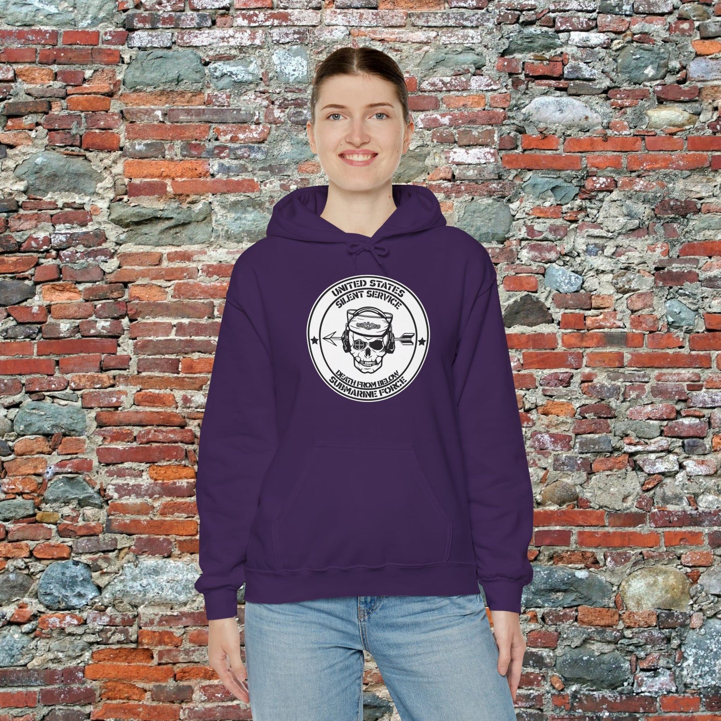 United States Submarine Force Silent Service Death From Below Unisex Heavy Blend™ Dark Hooded Sweatshirt