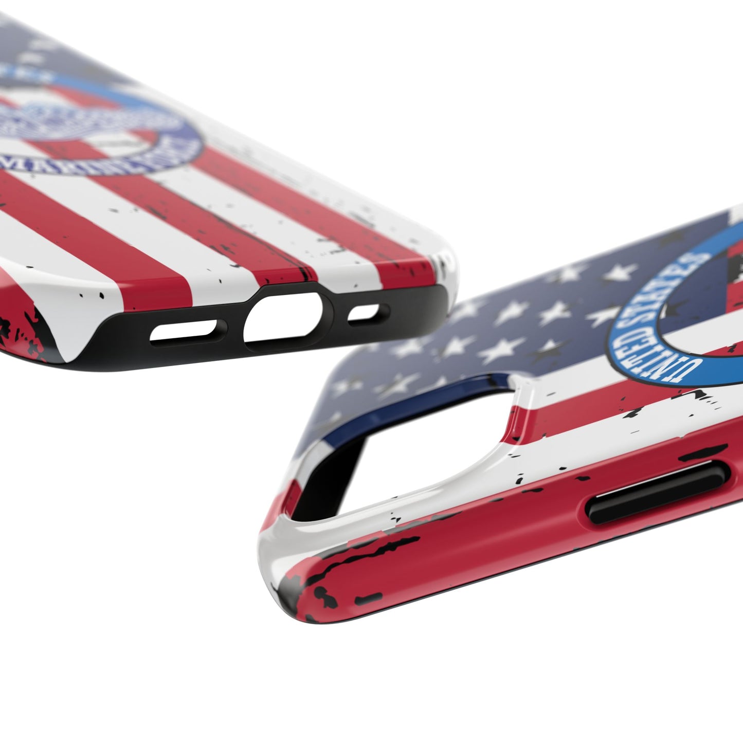 United States Submarine Force Silent Service White Dolphins on American Flag Tough iPhone Case