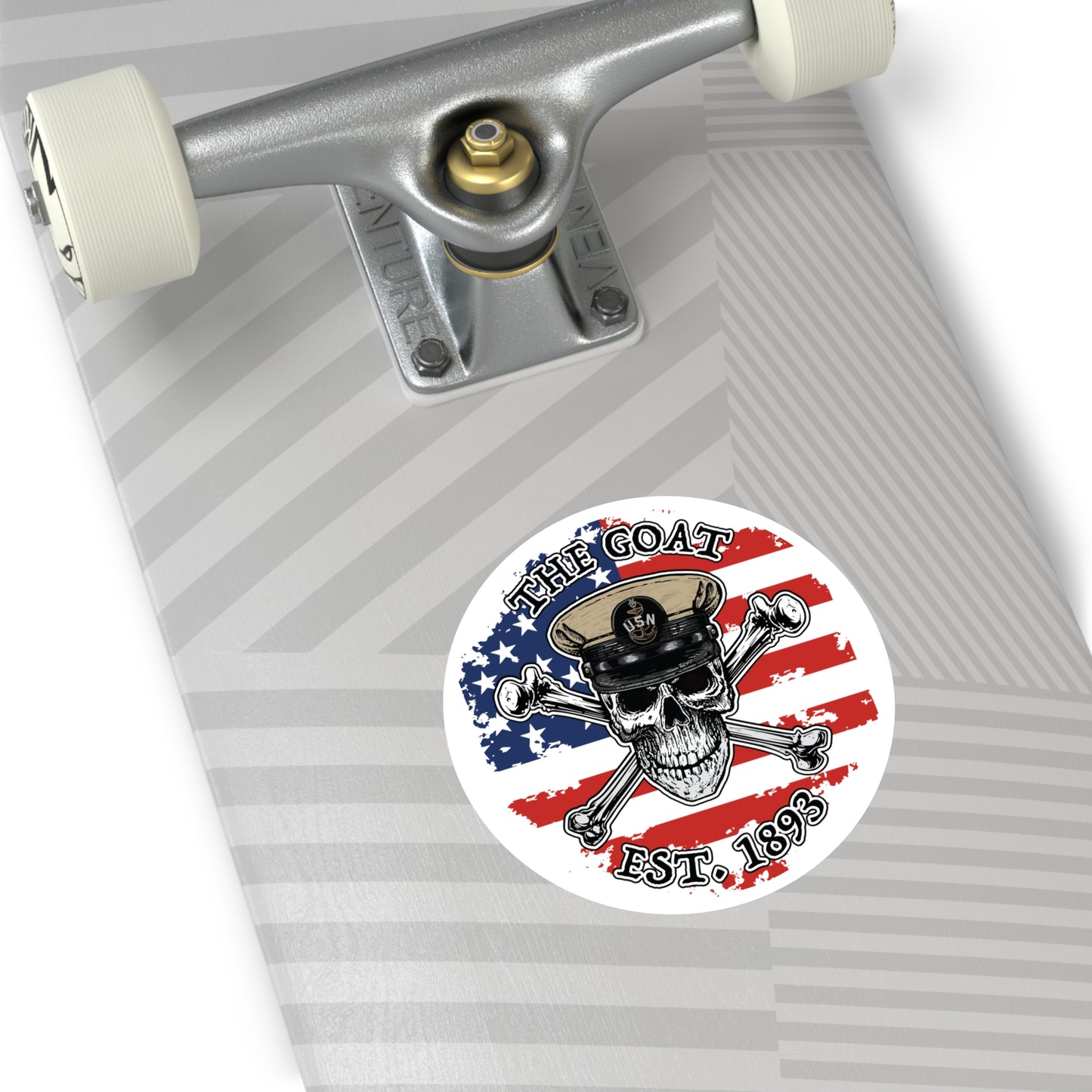 US Naval The Goat Senior Chief Skull & Crossbones Est. 1893 CPO Pride Military Veteran Round Sticker
