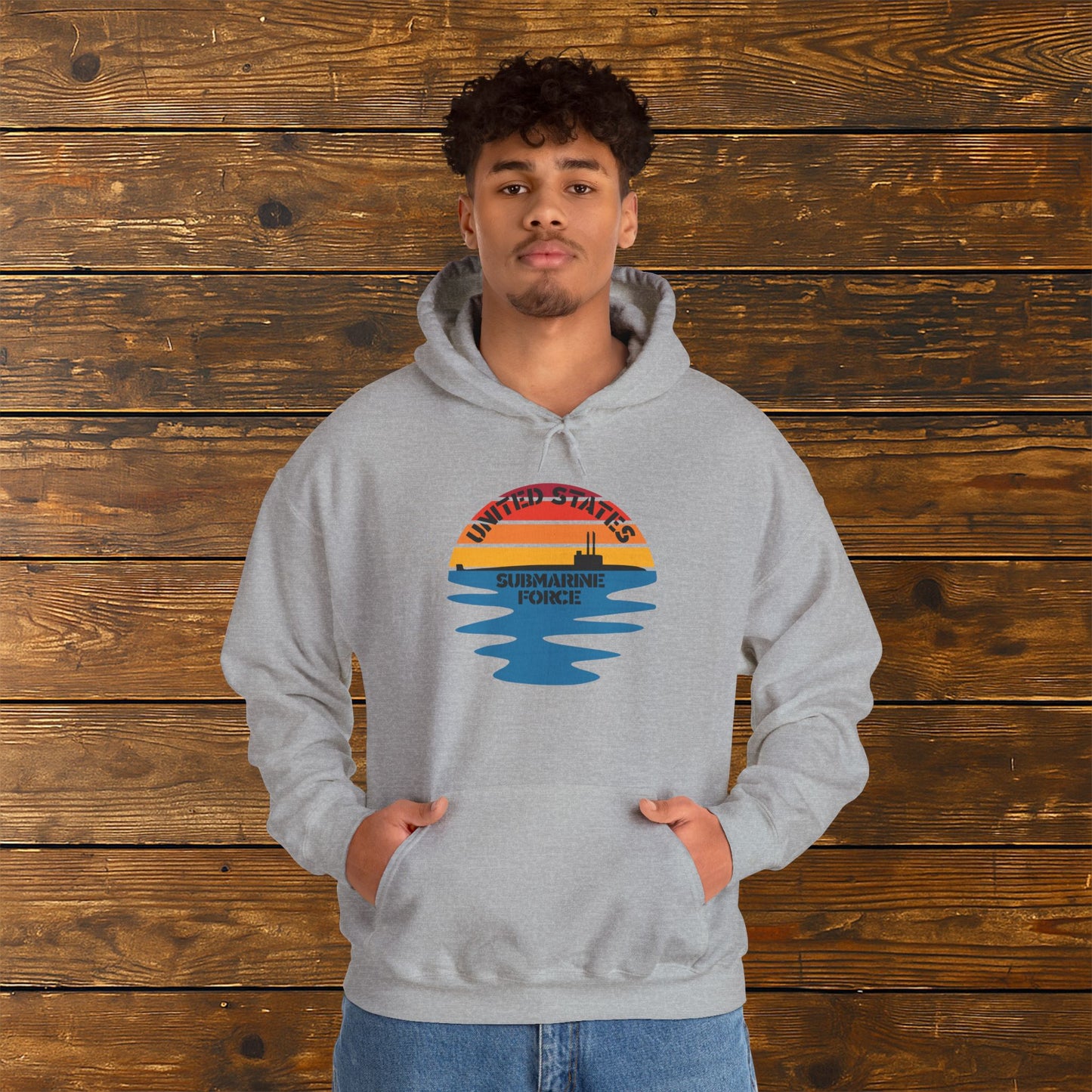 Sunset United States Submarine Force Half Vintage Unisex Heavy Blend™ Hooded Sweatshirt