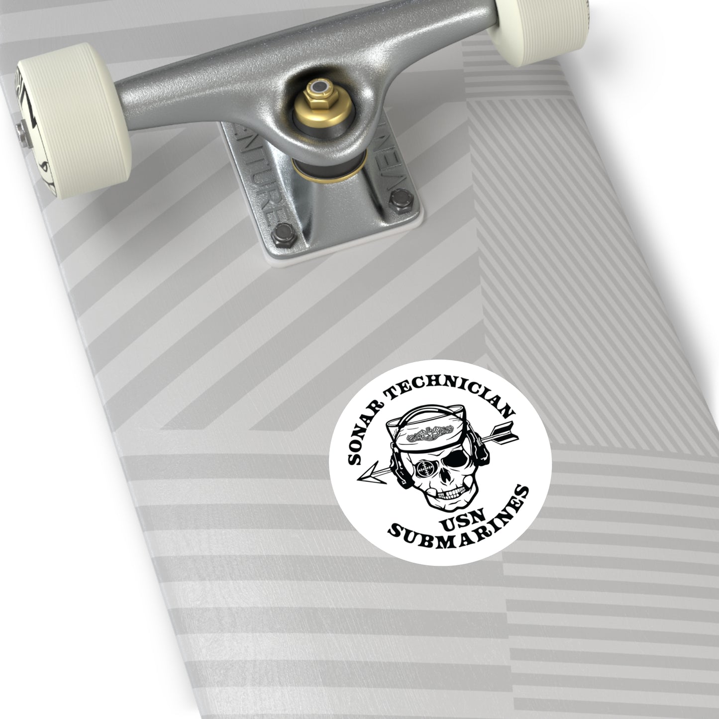 United States Submarine Force Silent Service Sonar Technician Submarines Sailor Skull Round Stickers, Indoor\Outdoor