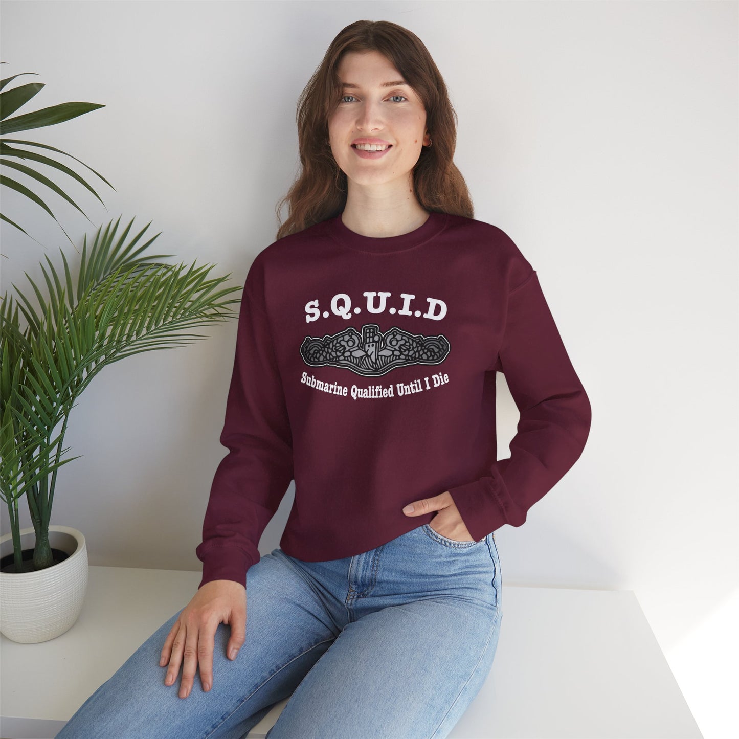 United States S.Q.U.I.D. Submarine Qualified Until I Die Unisex Heavy Blend™ Crewneck Sweatshirt