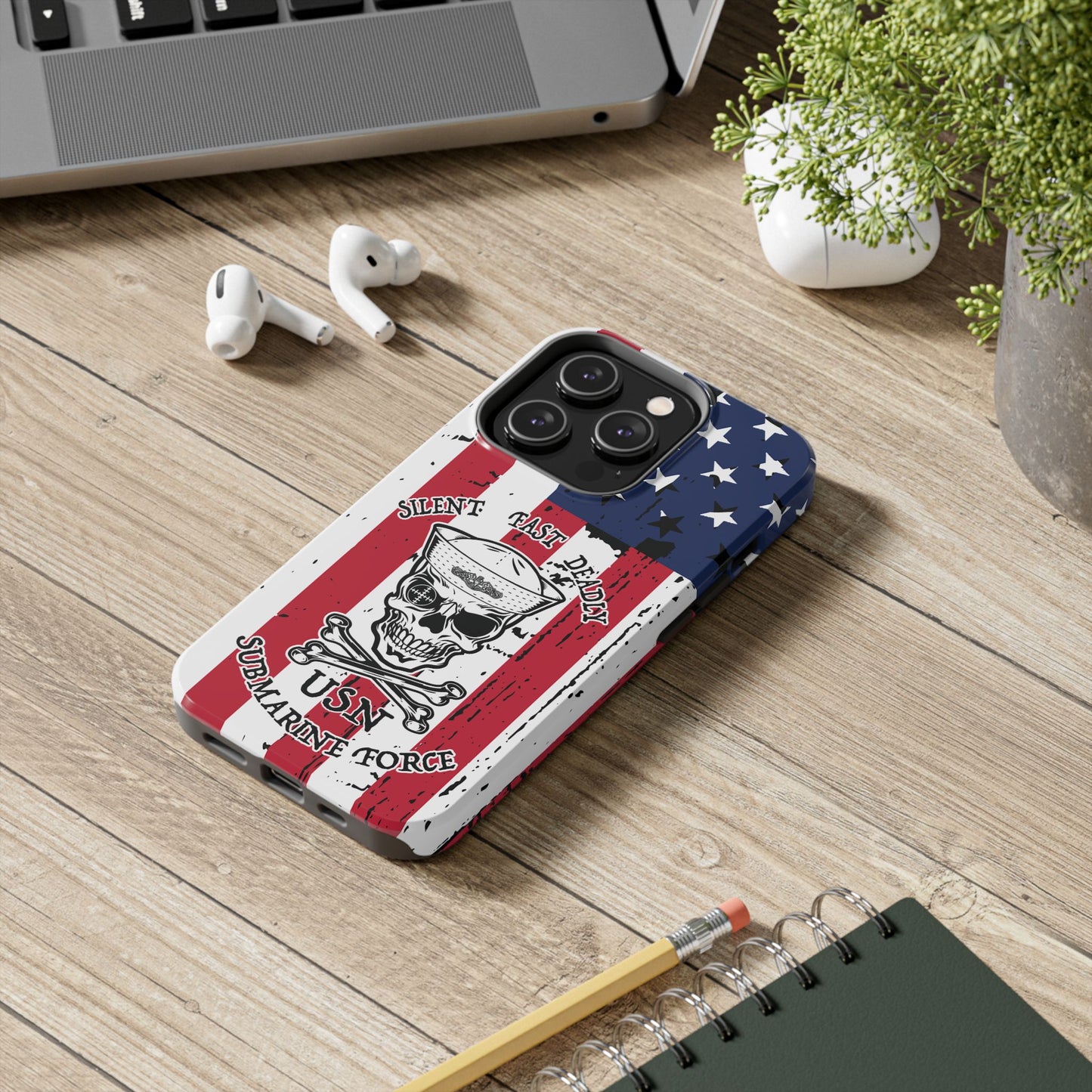 U.S. Submarine Force Skull and Crossbones Sailor Tough iPhone Case