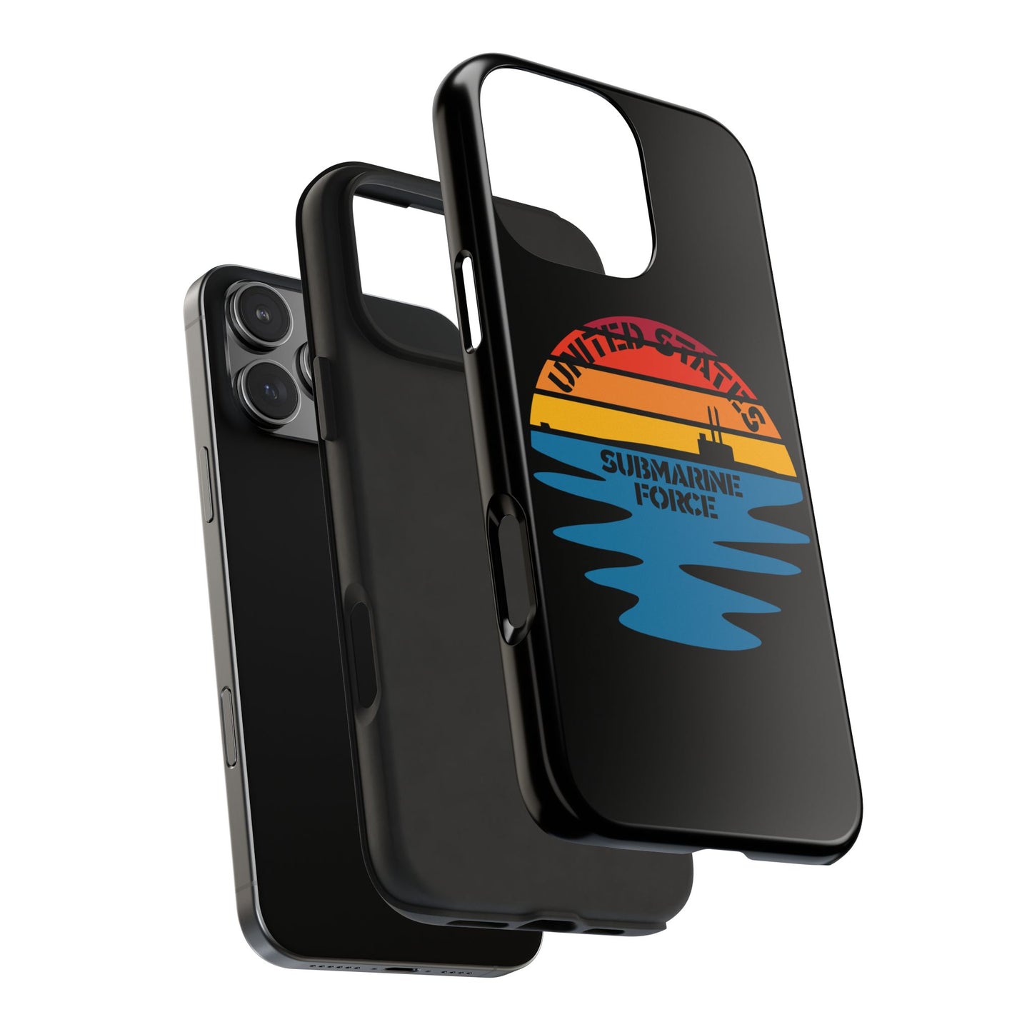 Sunset United States Submarine Force Half Moon Black Tough iPhone Case