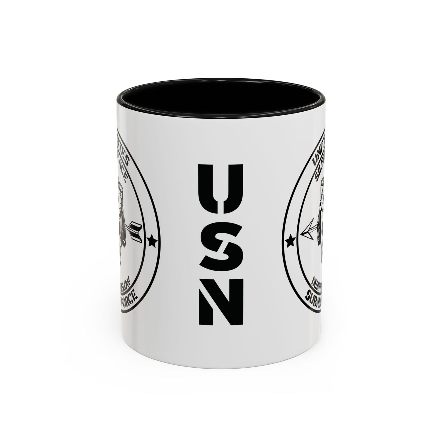 US Navy Submarine Force Silent Service Death From Below Sailor Skull Accent Coffee Mug