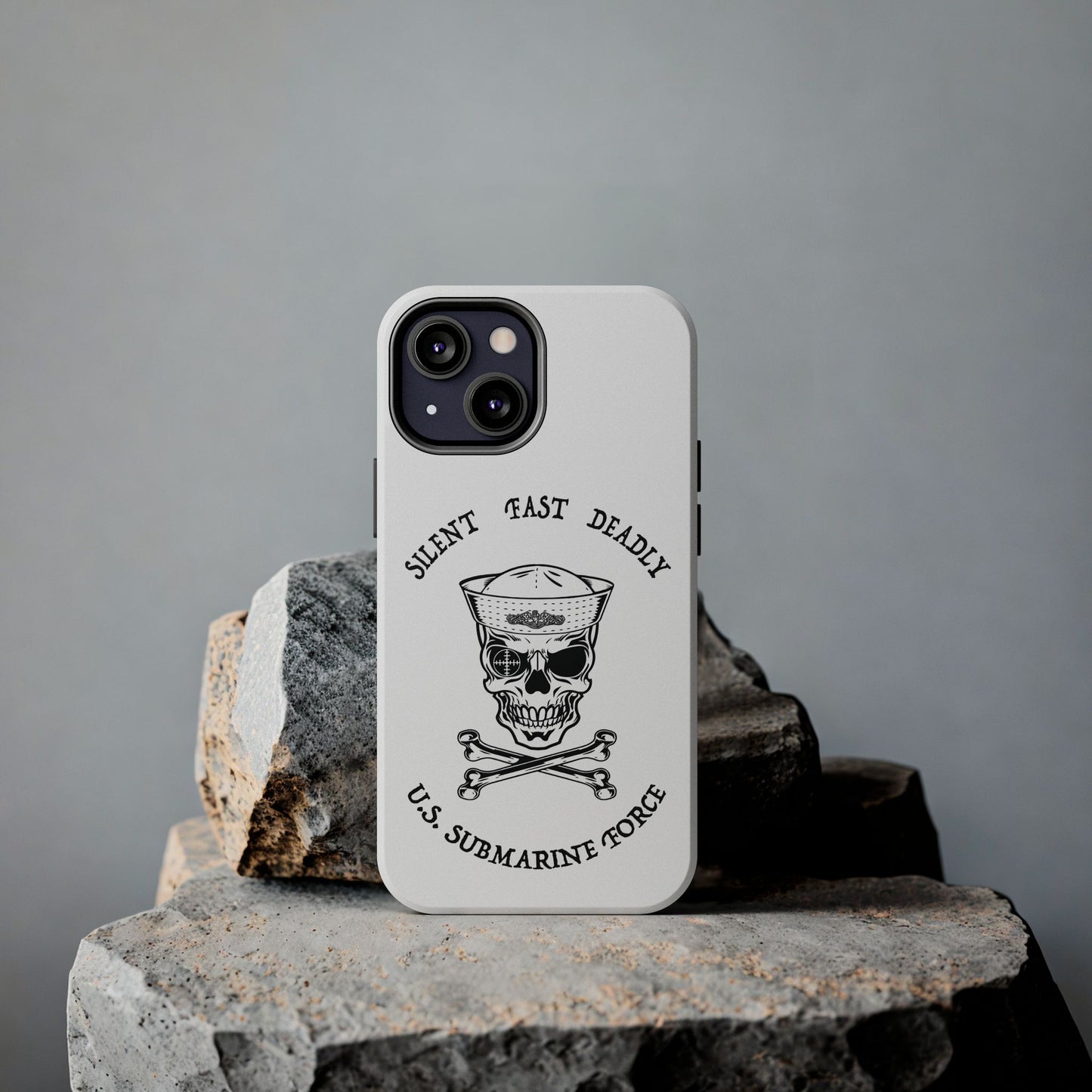 U.S. Submarine Force Skull & Crossbones Sailor with Dolphins White Tough iPhone Case