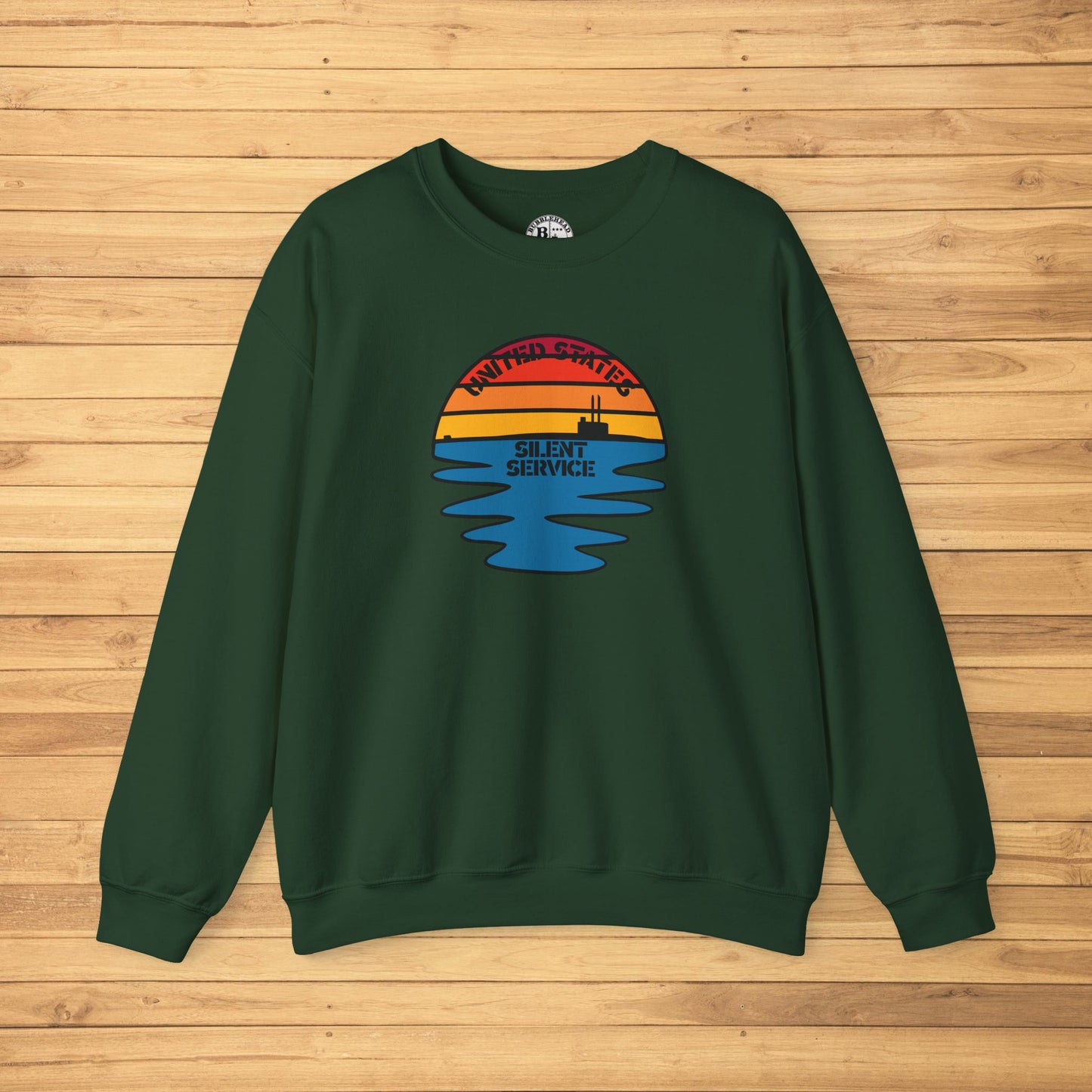 Sunset United States Navy Submarine Force Silent Service Vintage Mk2 Unisex Heavy Blend™ Crewneck Sweatshirt