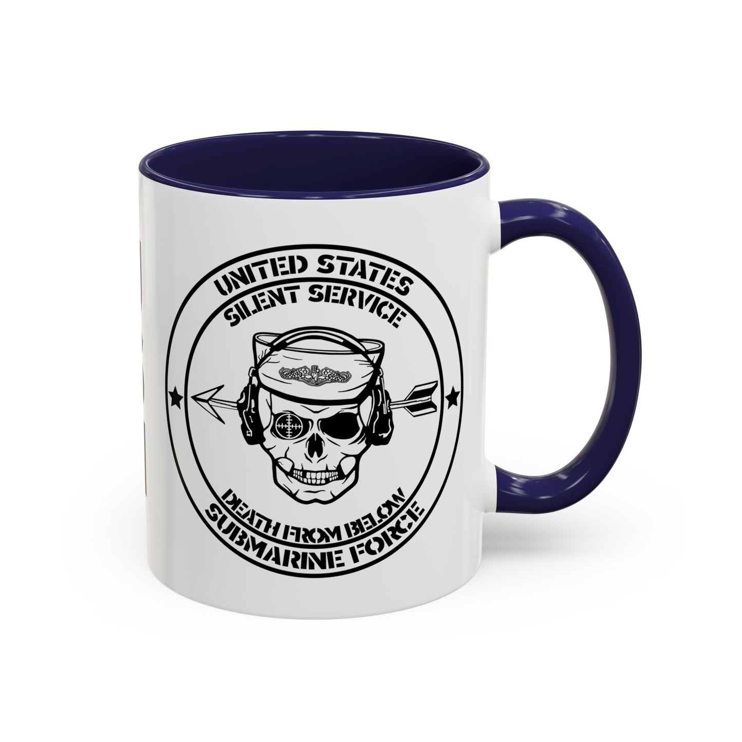 US Navy Submarine Force Silent Service Death From Below Sailor Skull Accent Coffee Mug