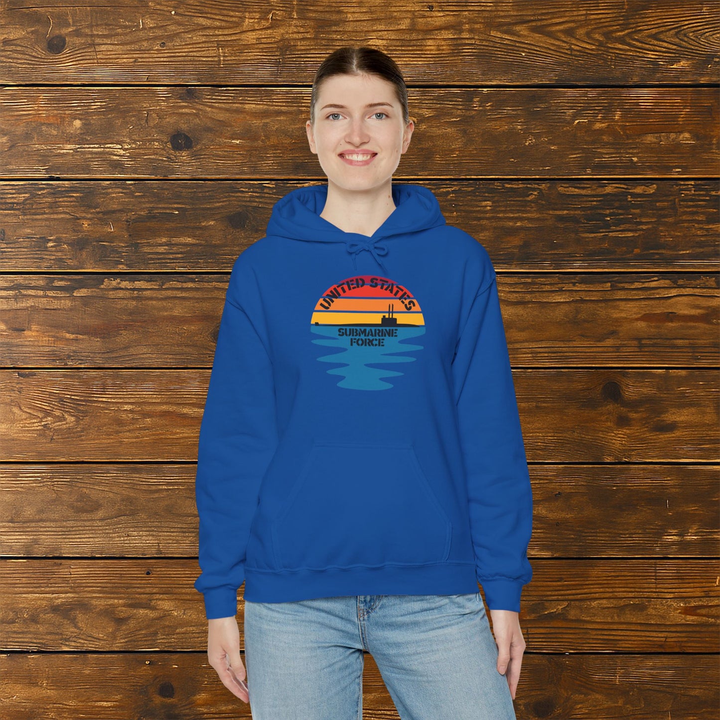 Sunset United States Submarine Force Half Vintage Unisex Heavy Blend™ Hooded Sweatshirt