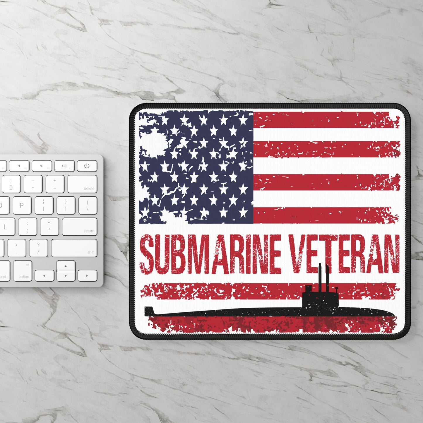 United States Submarine Veteran Distressed USA Flag Gaming Mouse Pad