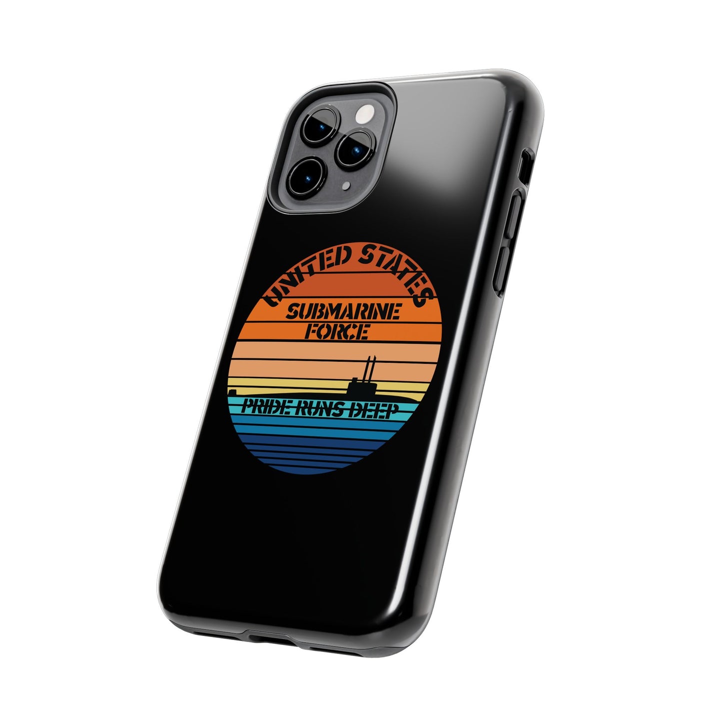 Sunset United States Submarine Force Pride Runs Deep Black Tough iPhone Case