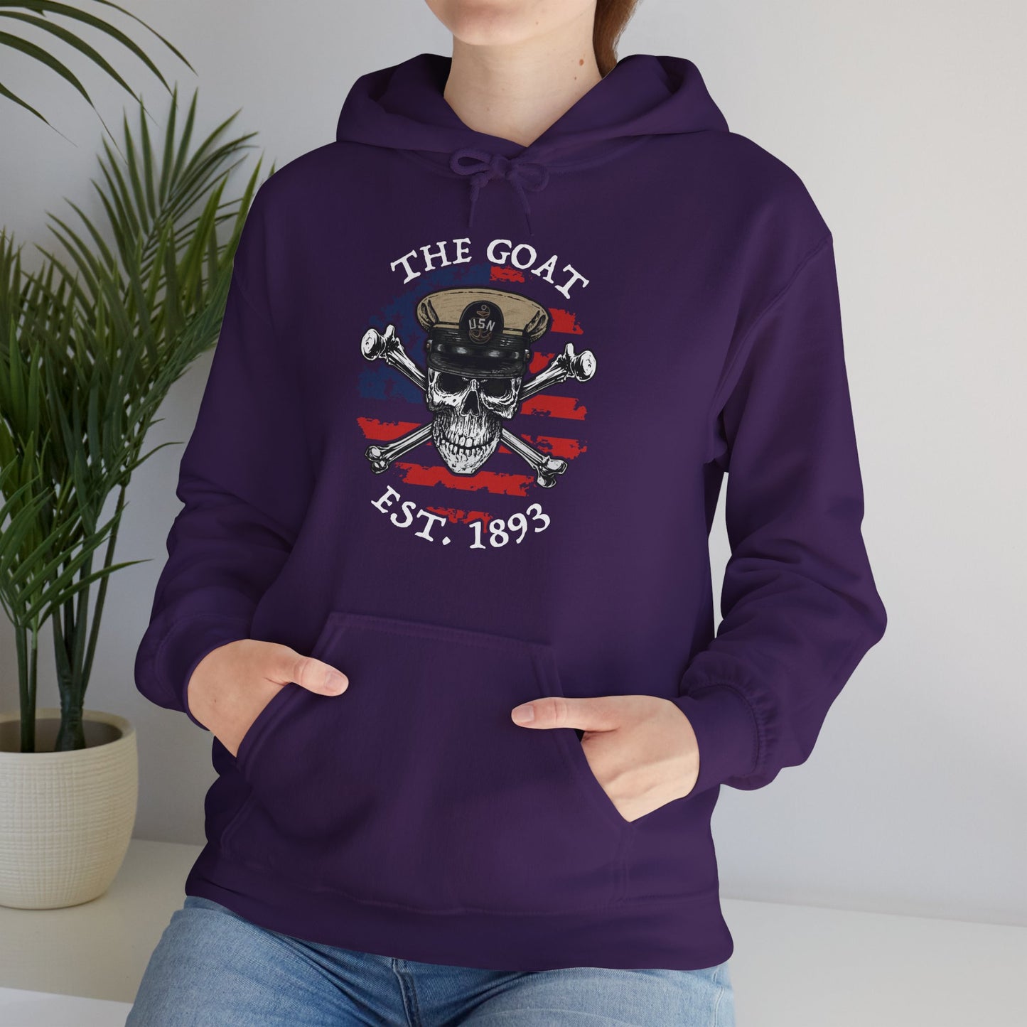 United States Naval CPO Skull Crossbones The Goat Est 1893 Unisex Heavy Blend™ Hooded Sweatshirt