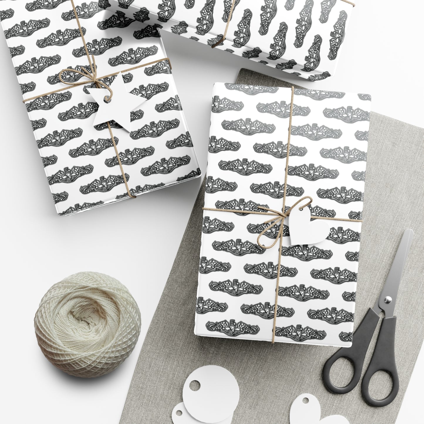 United States Navy Submarine Force Dolphins White Gift Wrap Papers