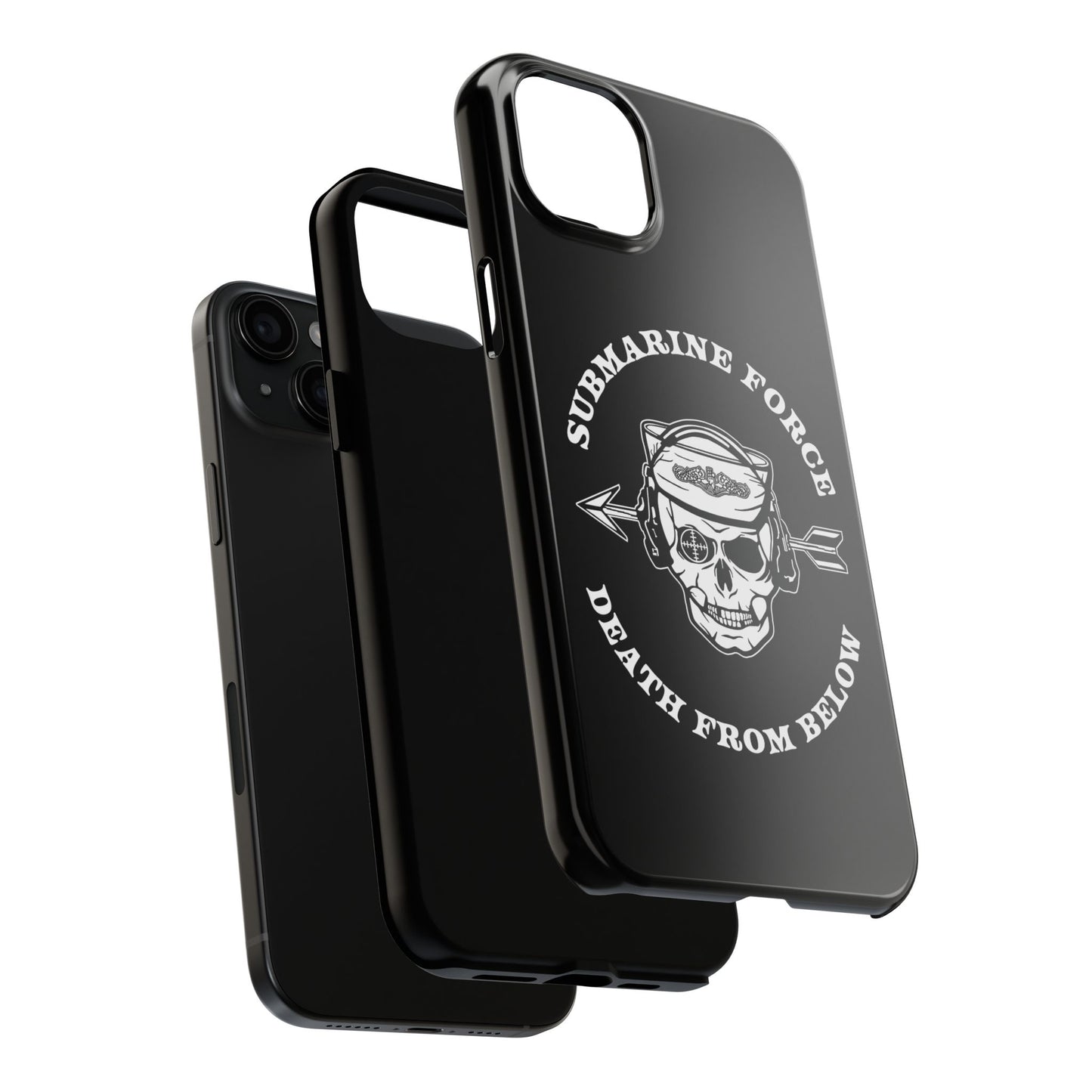 United States Submarine Force Silent Service Death From Below Submarine Sailor Skull Tough Black iPhone Case