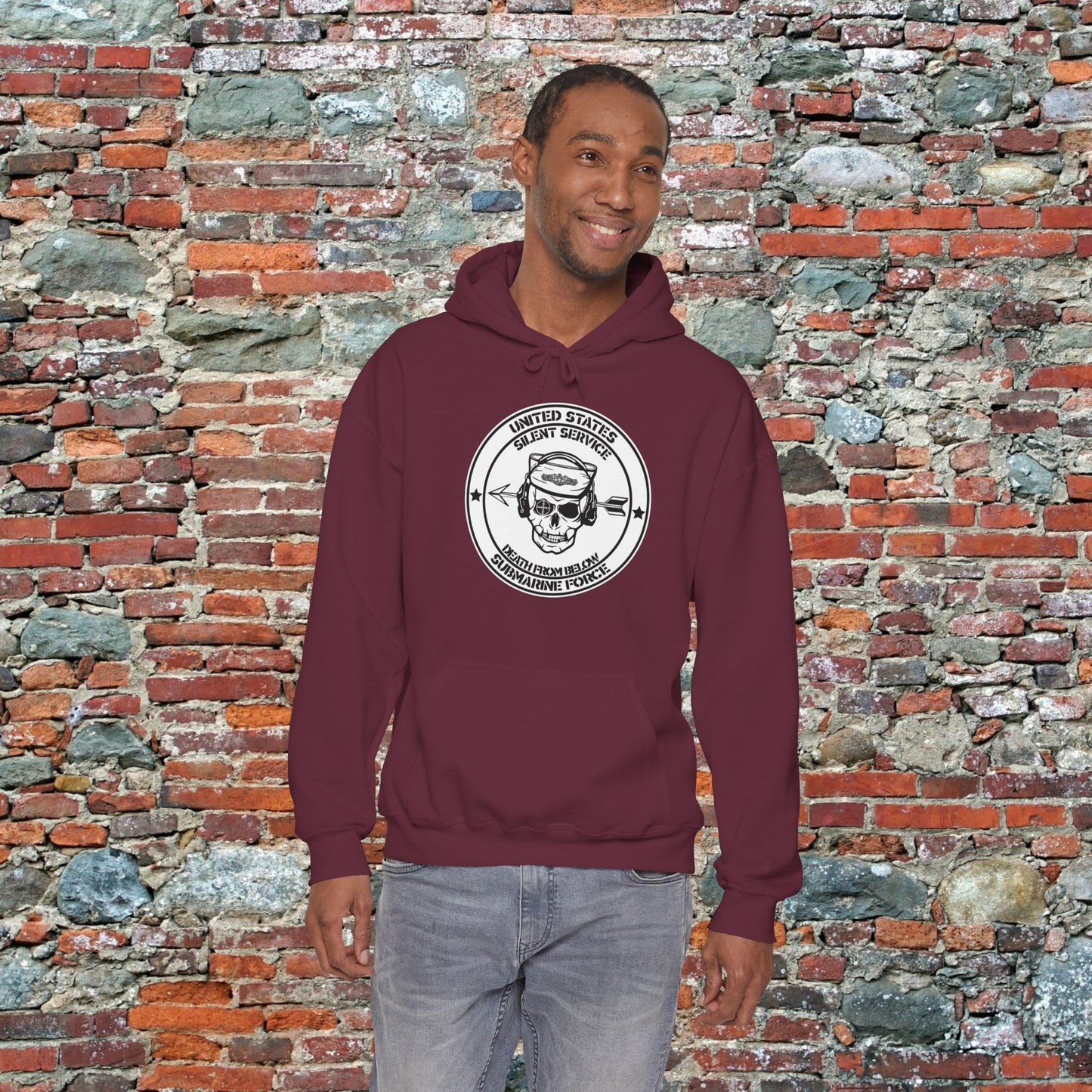 United States Submarine Force Silent Service Death From Below Unisex Heavy Blend™ Dark Hooded Sweatshirt