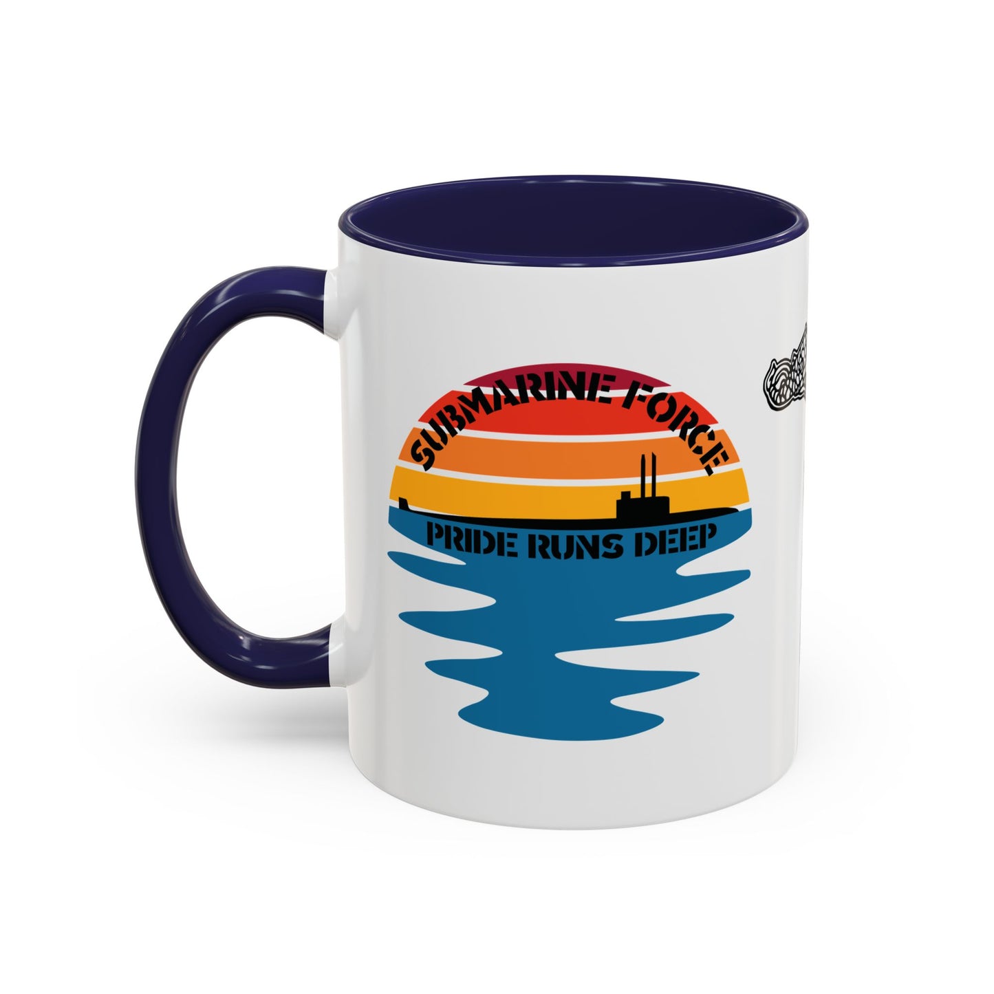 Sunrise United States Navy Submarine Force Pride Runs Deep Accent Coffee Mugs