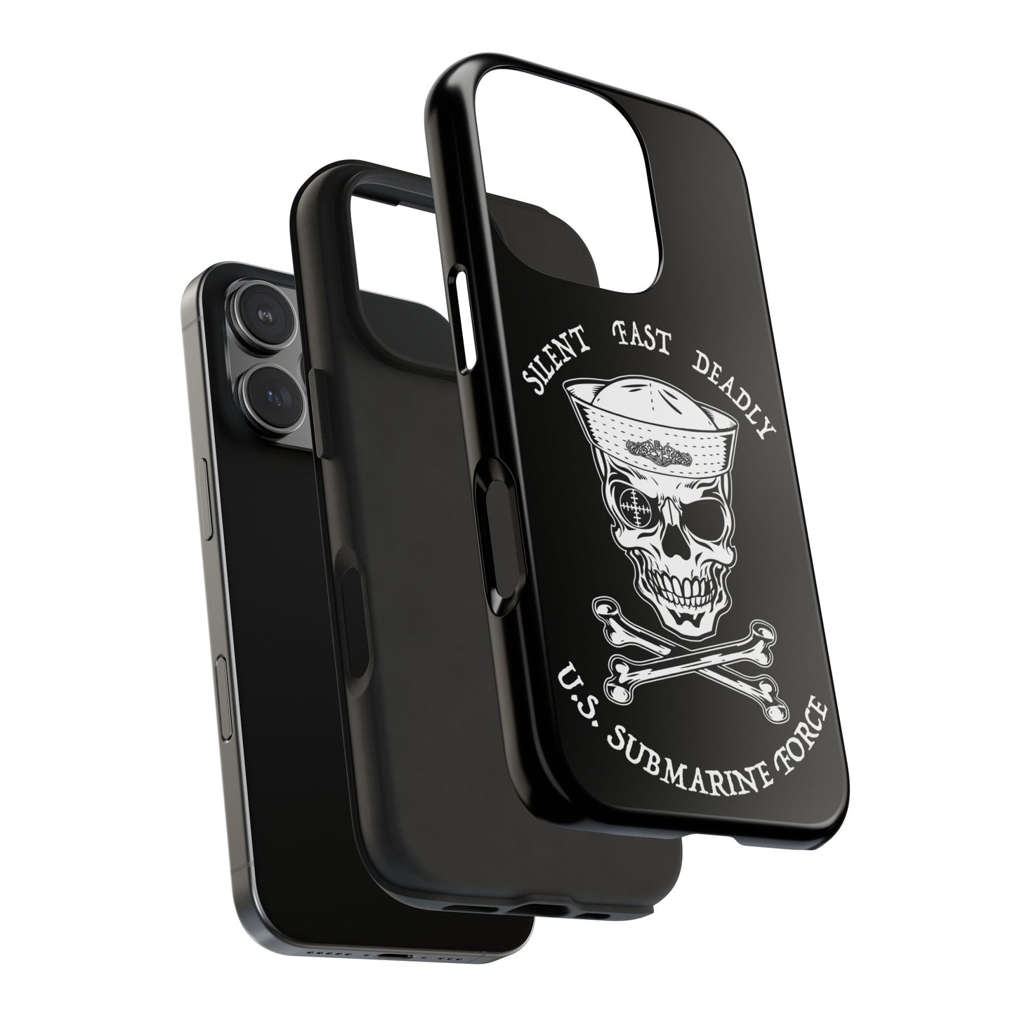 U.S. Submarine Force Skull & Crossbones Sailor with Dolphins Black Tough iPhone Case
