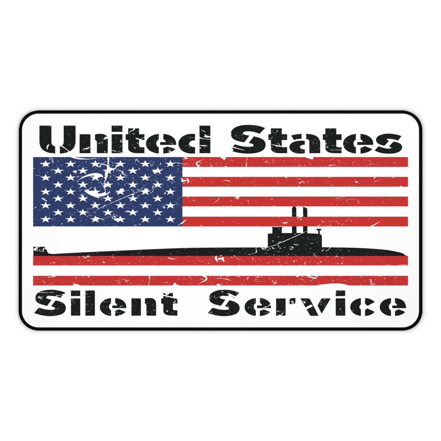 United States Silent Service Submarine Force Distressed American Flag Desk Mat