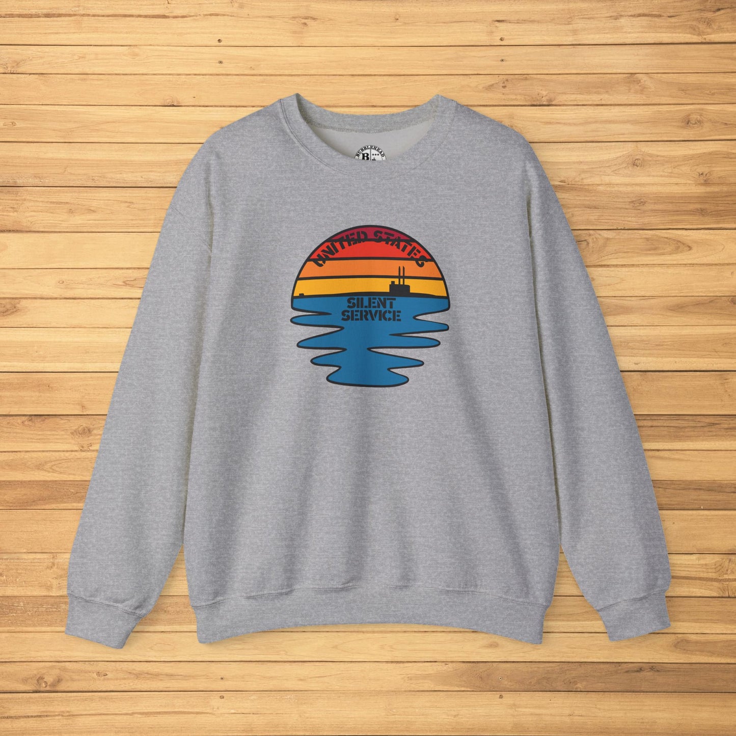 Sunset United States Navy Submarine Force Silent Service Vintage Mk2 Unisex Heavy Blend™ Crewneck Sweatshirt