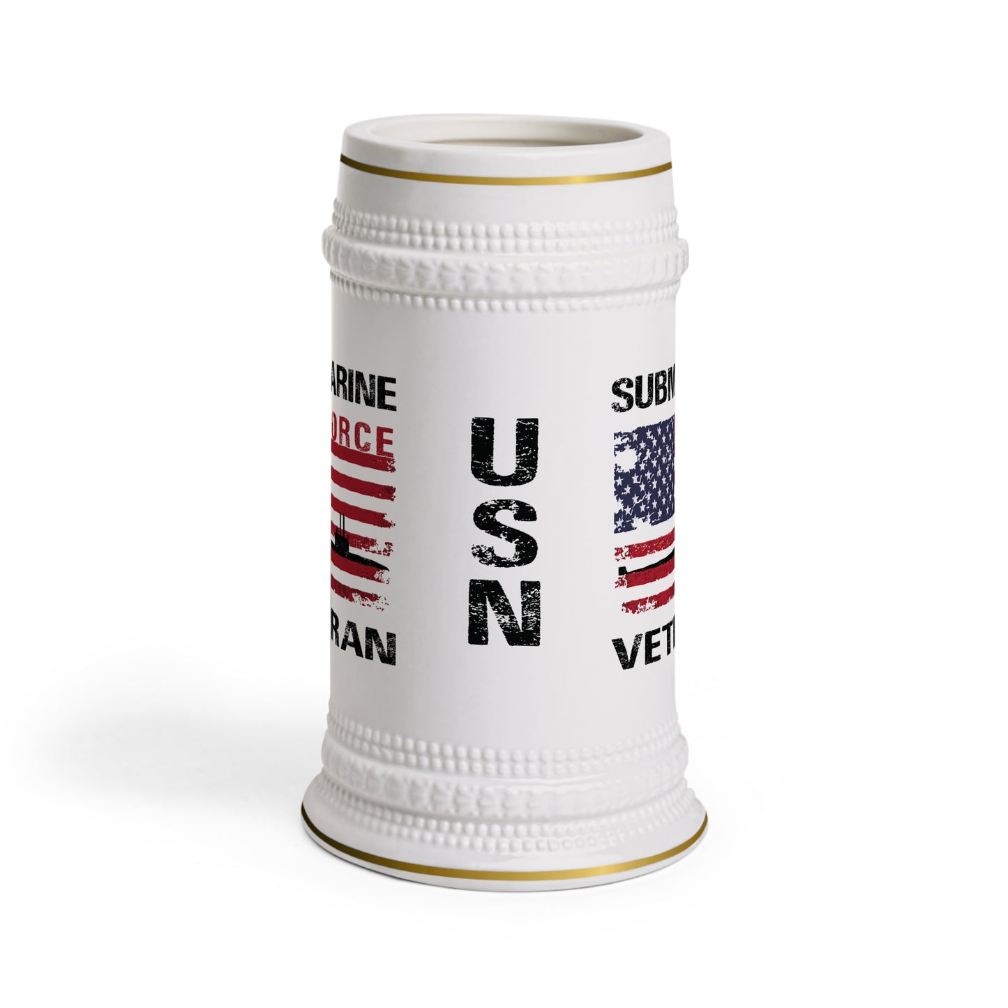 United States Submarine Force Veteran USA Flag Stein Mug