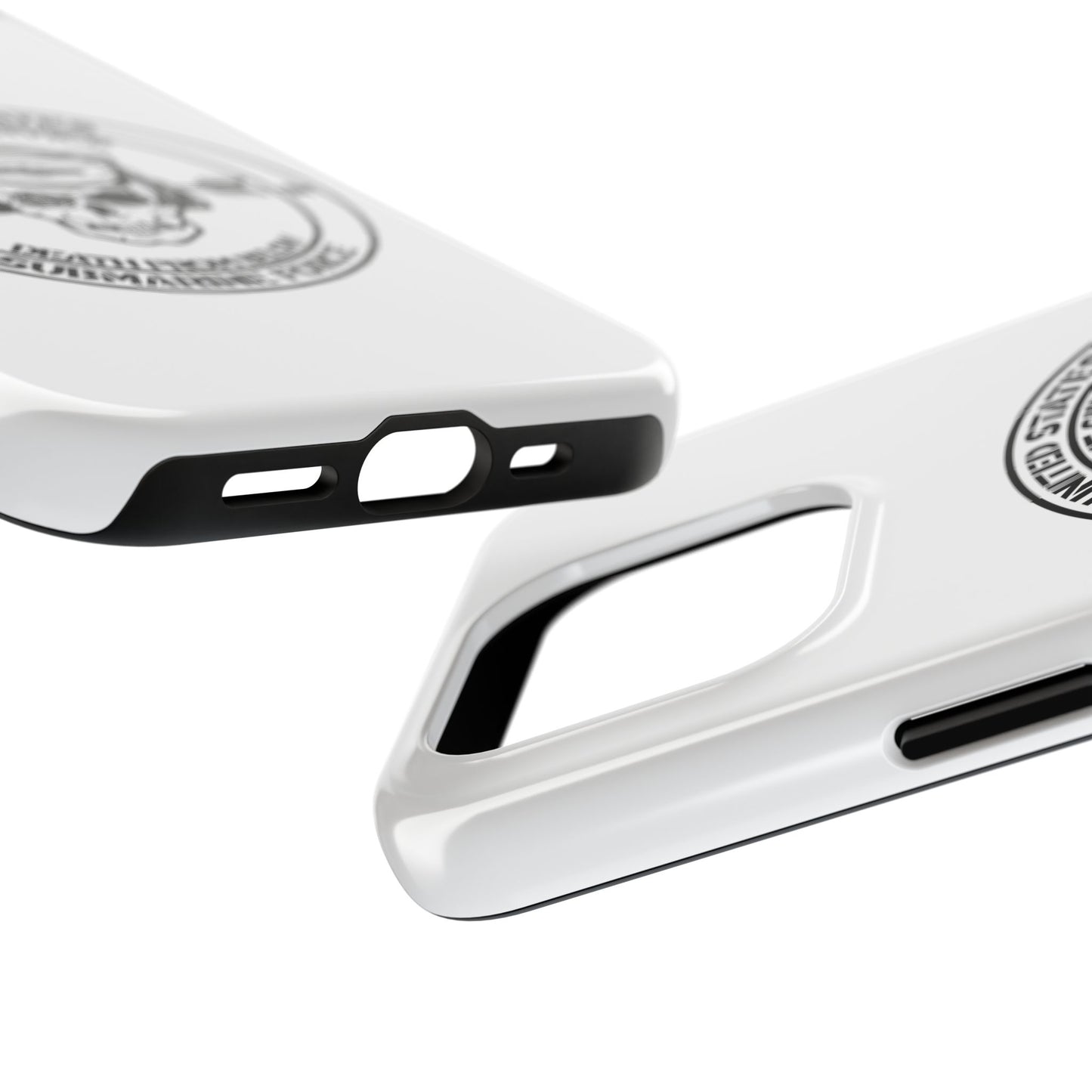 U.S. Submarine Force Silent Service Death From Below Sailor Skull Tough White iPhone Case