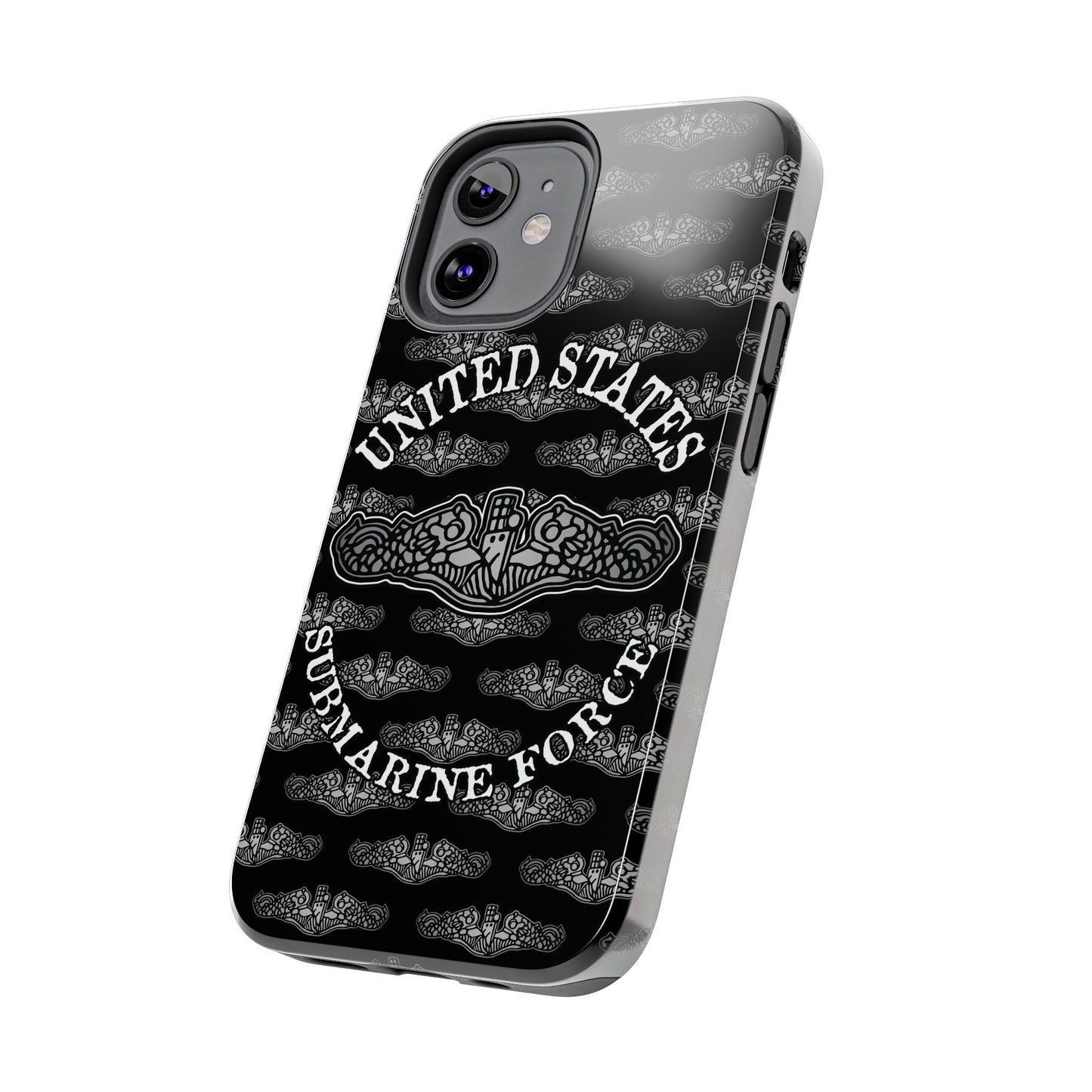 United States Submarine Force Silver Dolphins and Mini's on Black Tough iPhone Case