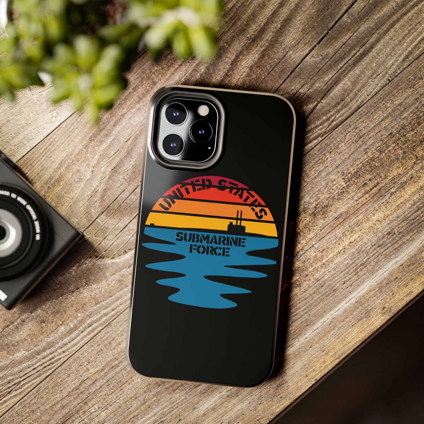 Sunset United States Submarine Force Half Moon Black Tough iPhone Case