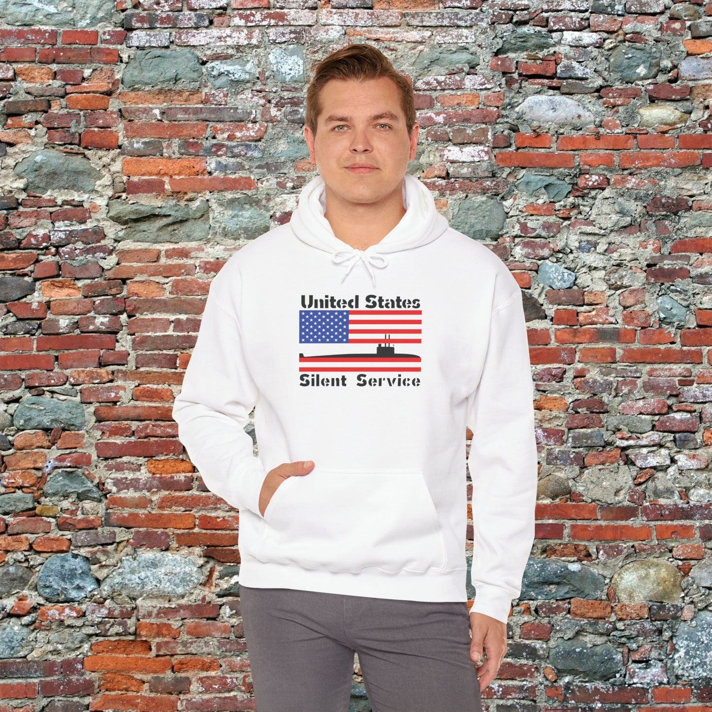 United States Submarine Silent Service USA Flag Unisex Heavy Blend™ Hooded Sweatshirt