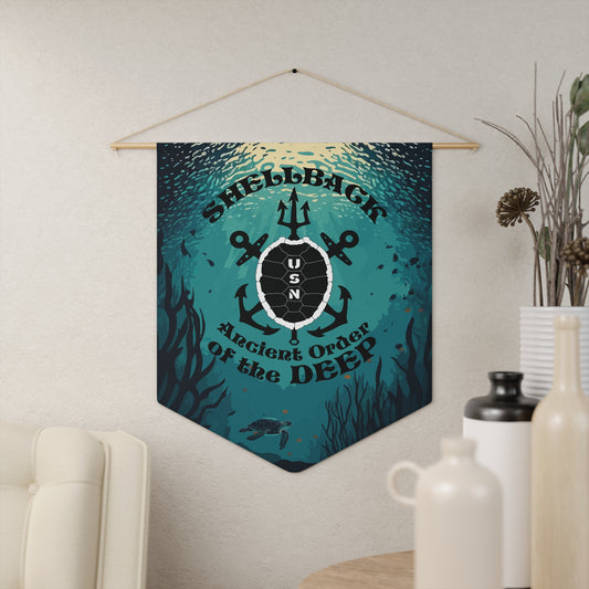 USN Shellback Ancient Order of the Deep Equator Crossing the Line Pennant