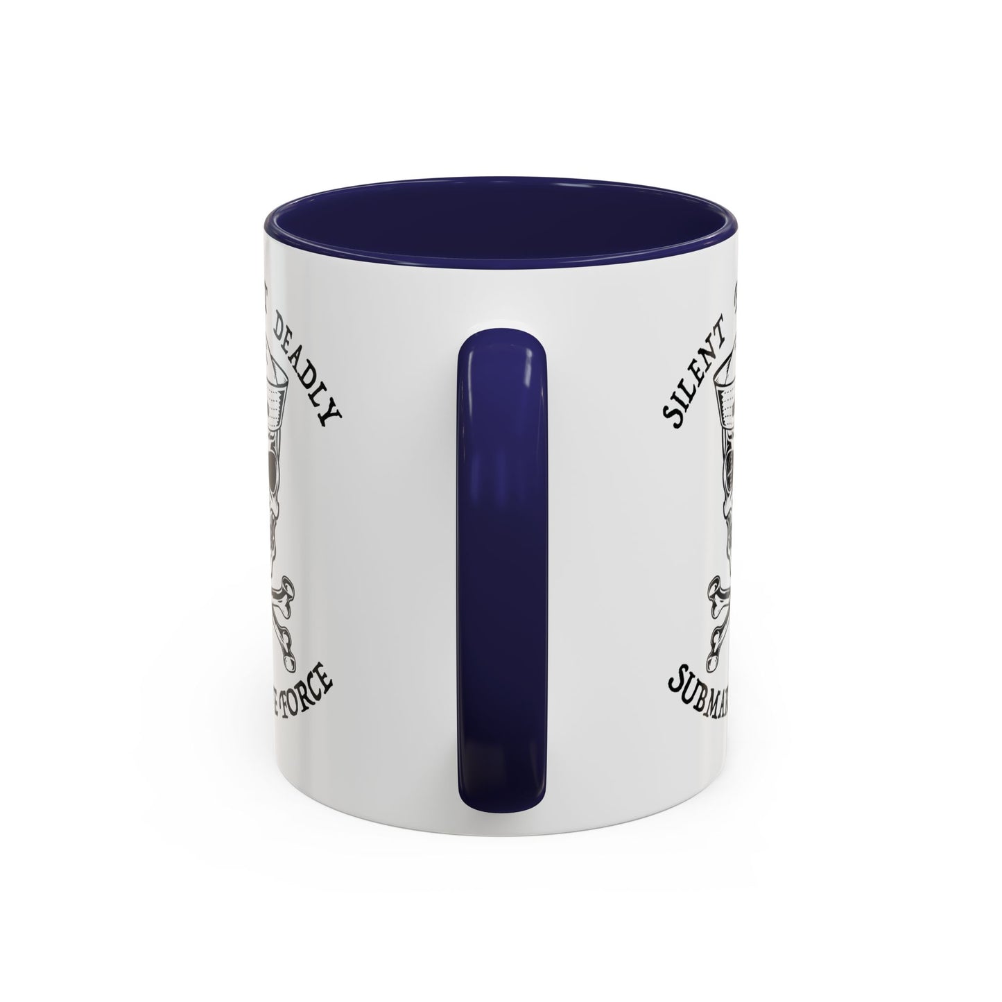 USN Submarine Force Silent Fast Deadly Skull & Crossbones Sailor Accent Coffee Mugs