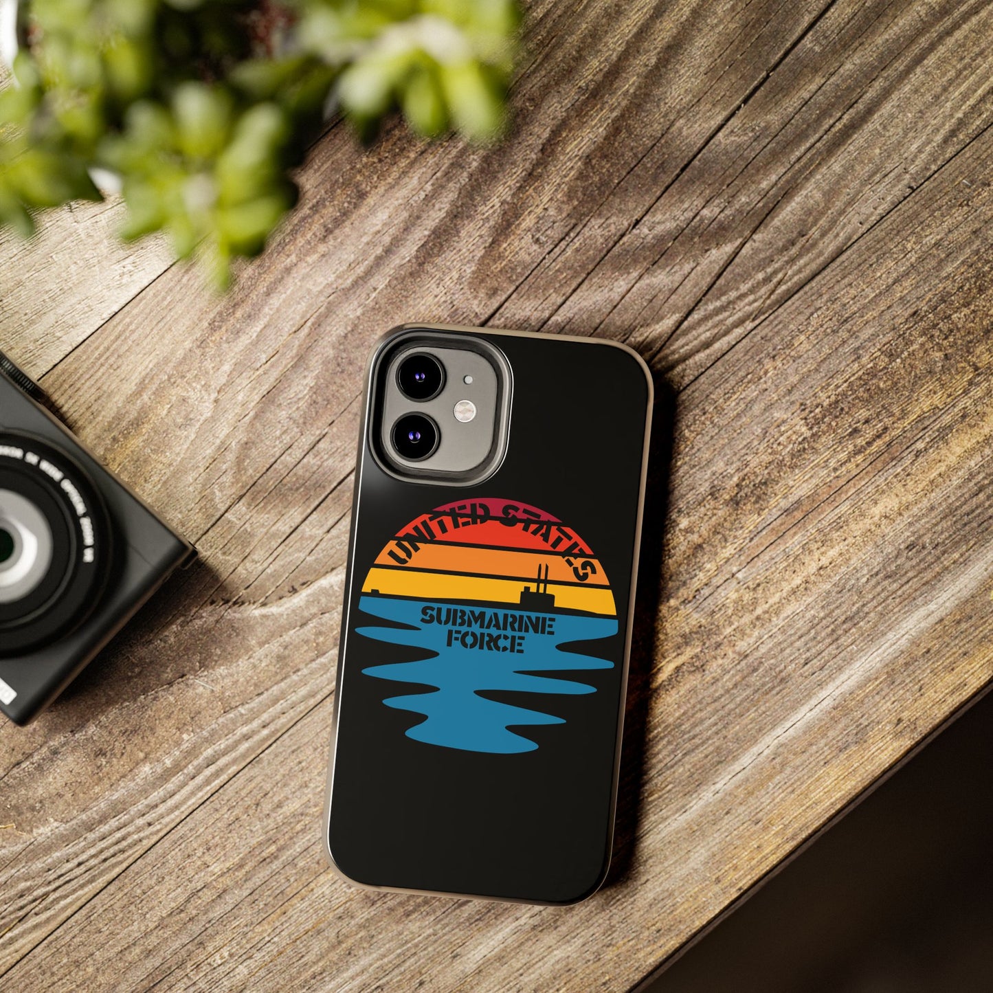 Sunset United States Submarine Force Half Moon Black Tough iPhone Case
