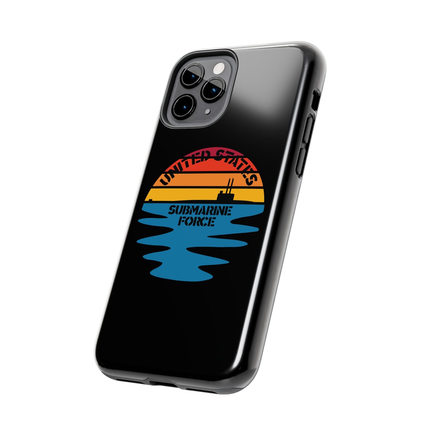 Sunset United States Submarine Force Half Moon Black Tough iPhone Case