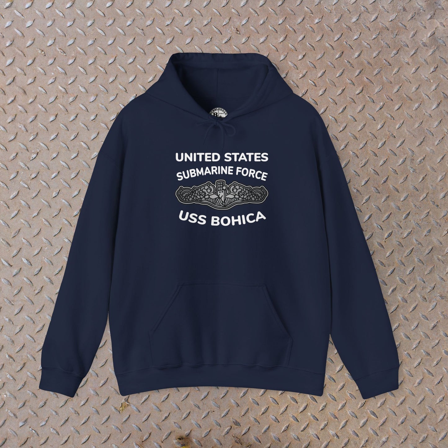 United States Submarine Force USS BOHICA Silver Dolphins Unisex Heavy Blend™ Hooded Sweatshirt