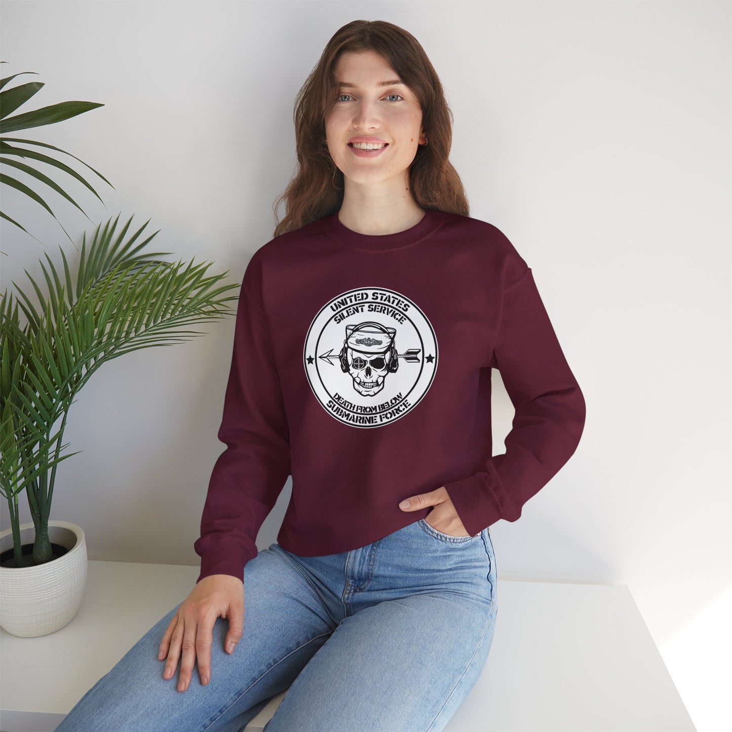United States Submarine Force Silent Service Death From Below Unisex Heavy Blend™ Crewneck Sweatshirt