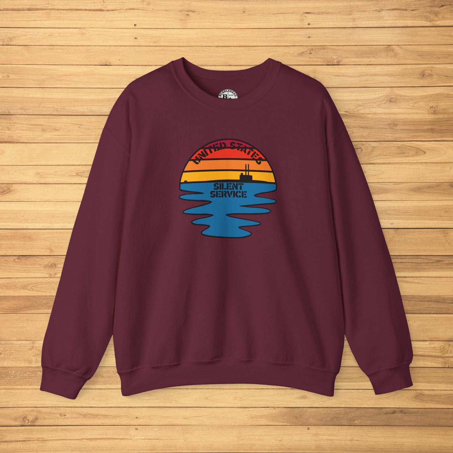 Sunset United States Navy Submarine Force Silent Service Vintage Mk2 Unisex Heavy Blend™ Crewneck Sweatshirt