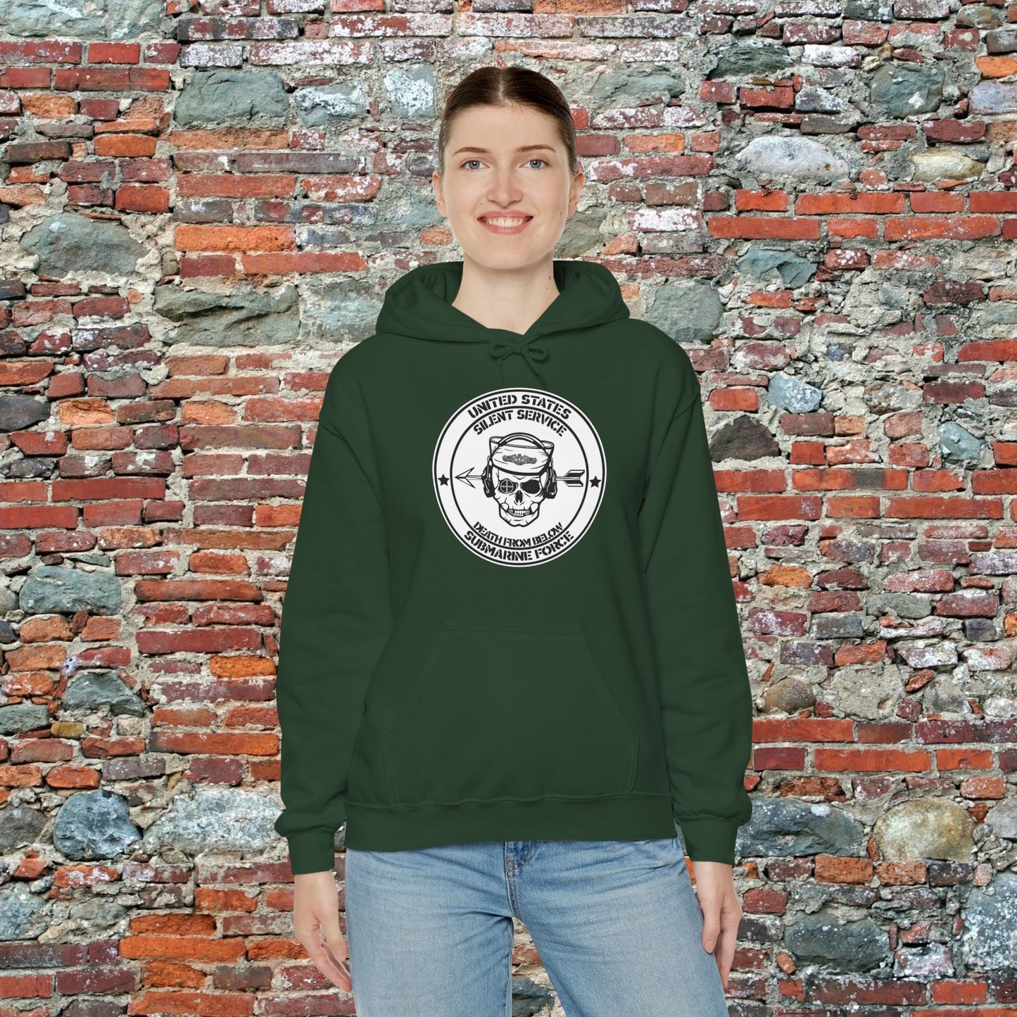 United States Submarine Force Silent Service Death From Below Unisex Heavy Blend™ Dark Hooded Sweatshirt