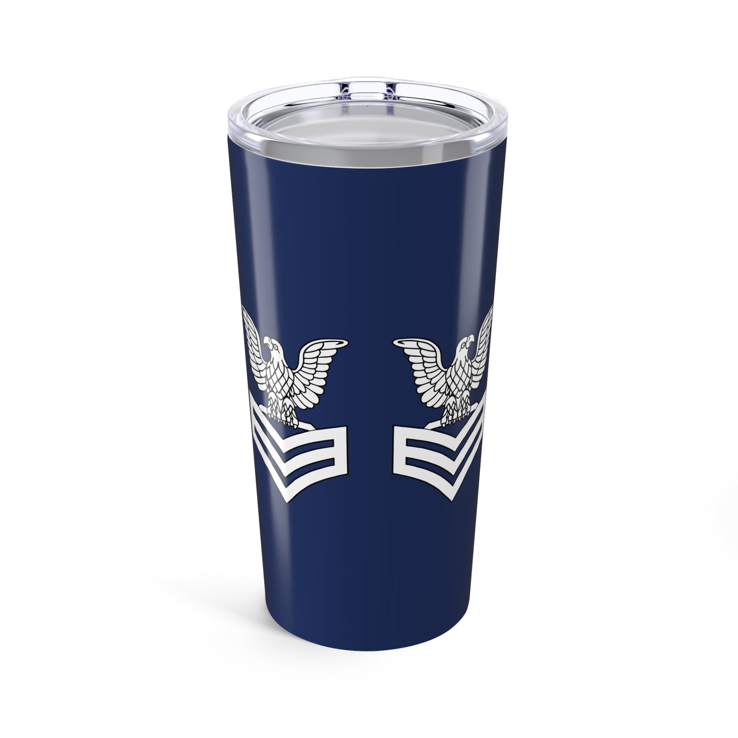 United States FCPO Skull Crossbones First Class Sailor with Navy Dolphins Blue Stainless Steel Tumbler 20oz