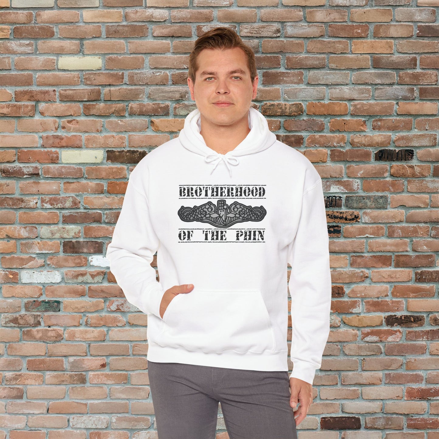 United States Brotherhood of the Phin Submarine Silver Dolphins Unisex Heavy Blend™ Hooded Sweatshirt